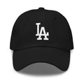 Black Cap Classic Dad Hat with White LA design - Product mockup