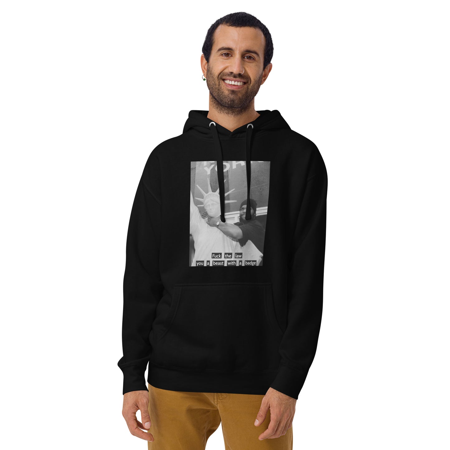 Ice Cube Unisex Premium Cotton  Hoodie - Fuck the law, you a beast with a badge