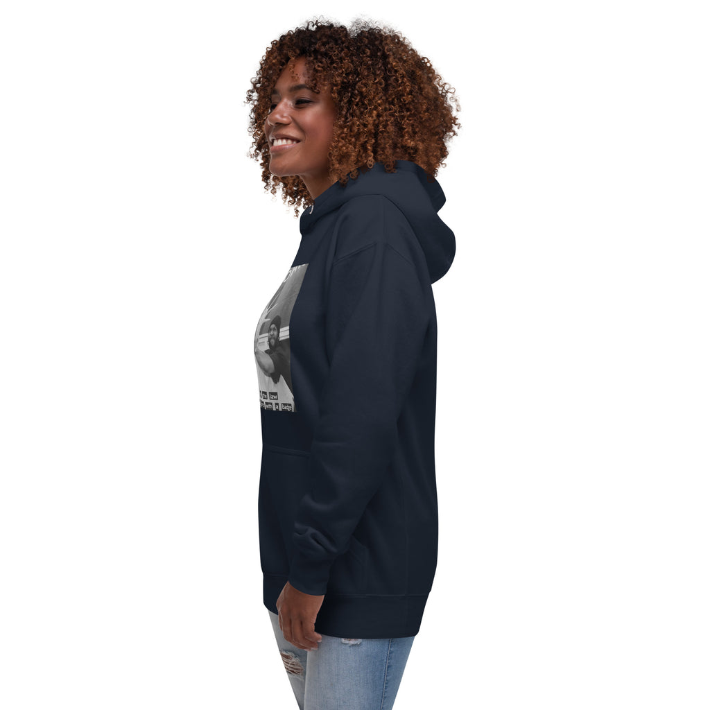Ice Cube Unisex Premium Baumwoll-Hoodie – Scheiß auf das Gesetz, du bist ein Tier mit Abzeichen
