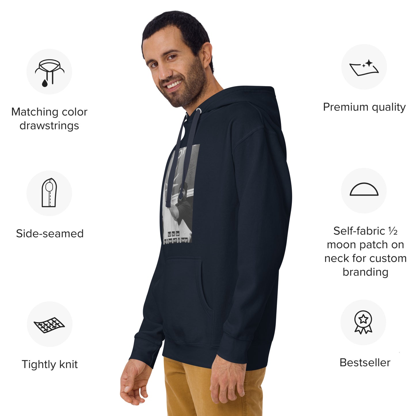 Ice Cube Unisex Premium Cotton  Hoodie - Fuck the law, you a beast with a badge