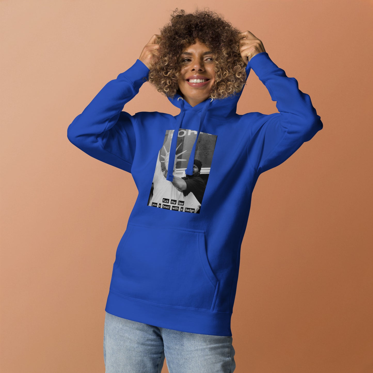 Ice Cube Unisex Premium Cotton  Hoodie - Fuck the law, you a beast with a badge