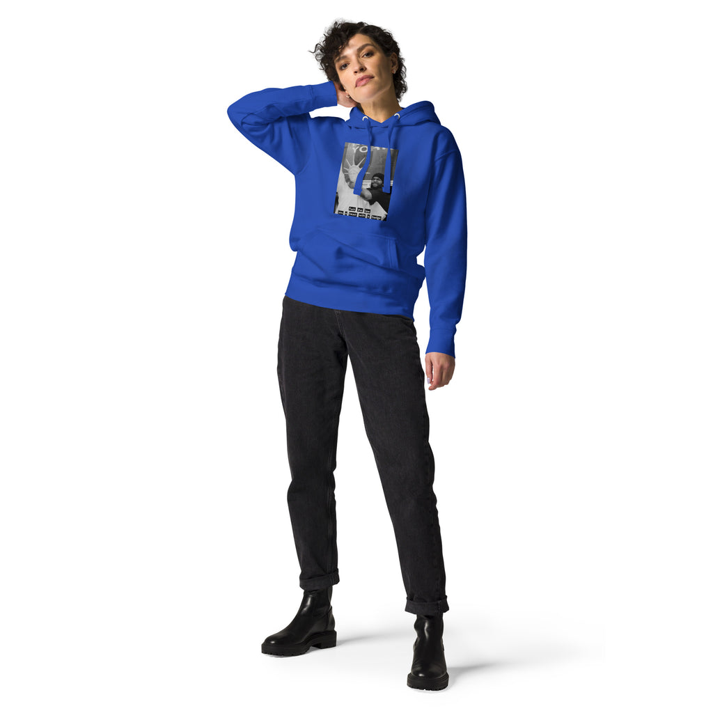 Ice Cube Unisex Premium Baumwoll-Hoodie – Scheiß auf das Gesetz, du bist ein Tier mit Abzeichen