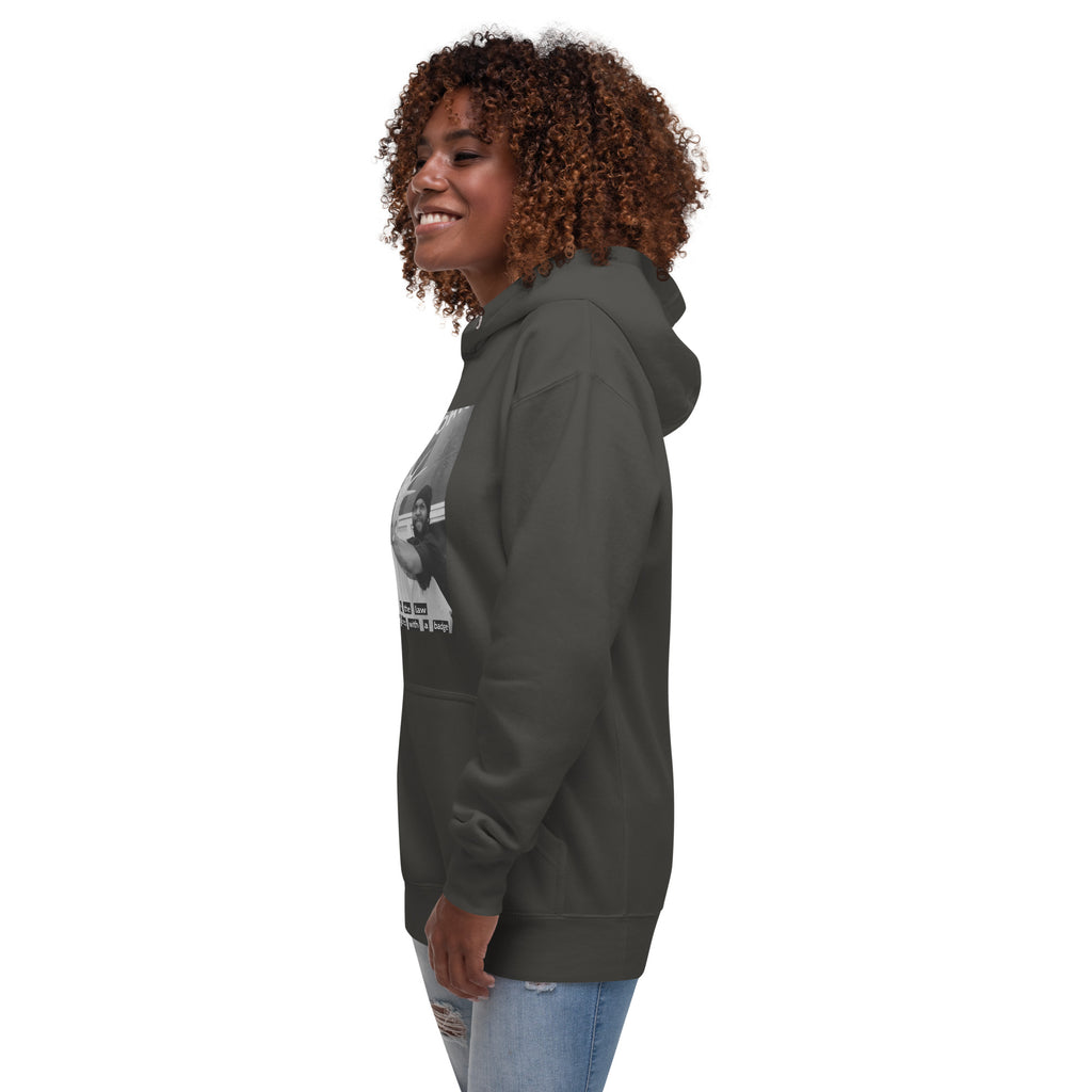 Ice Cube Unisex Premium Baumwoll-Hoodie – Scheiß auf das Gesetz, du bist ein Tier mit Abzeichen