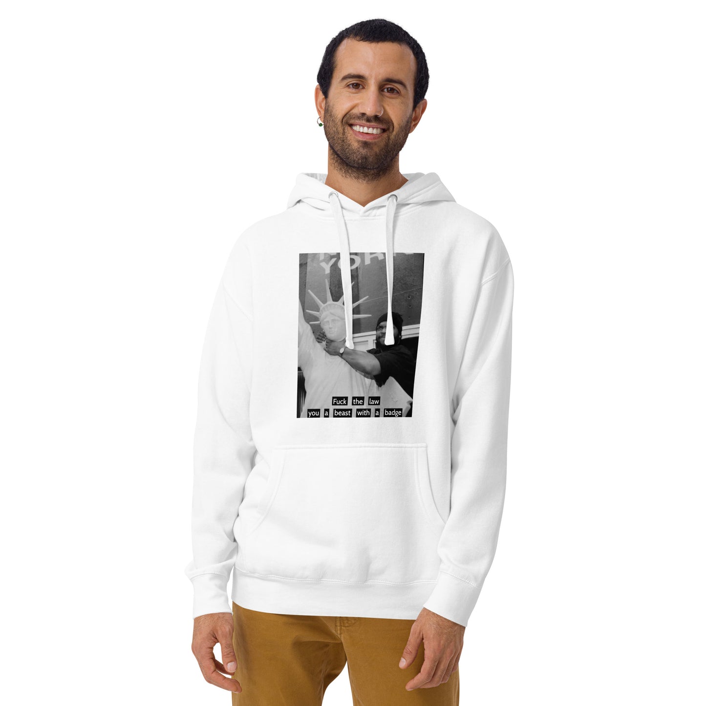 Ice Cube Unisex Premium Cotton  Hoodie - Fuck the law, you a beast with a badge