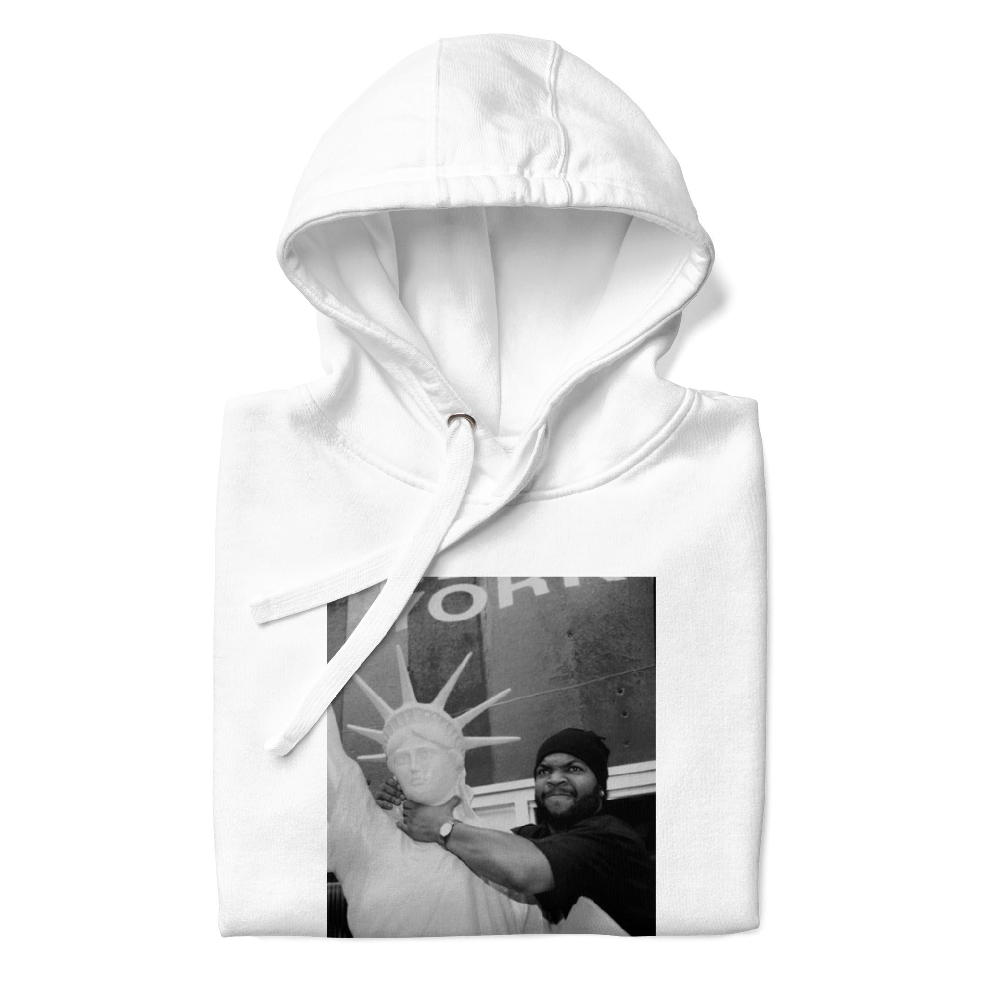 Ice Cube Unisex Premium Baumwoll-Hoodie – Scheiß auf das Gesetz, du bist ein Tier mit Abzeichen