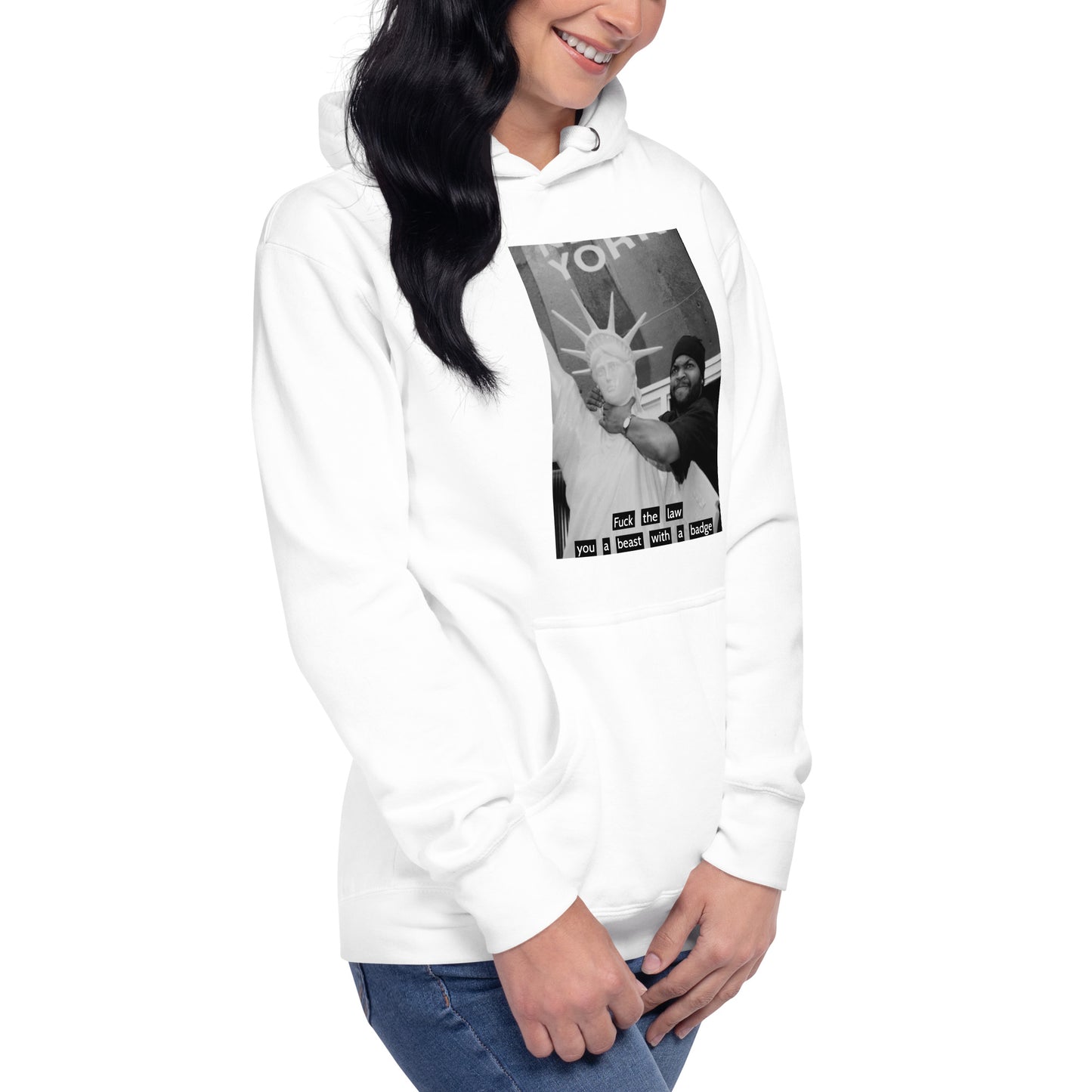 Ice Cube Unisex Premium Cotton  Hoodie - Fuck the law, you a beast with a badge