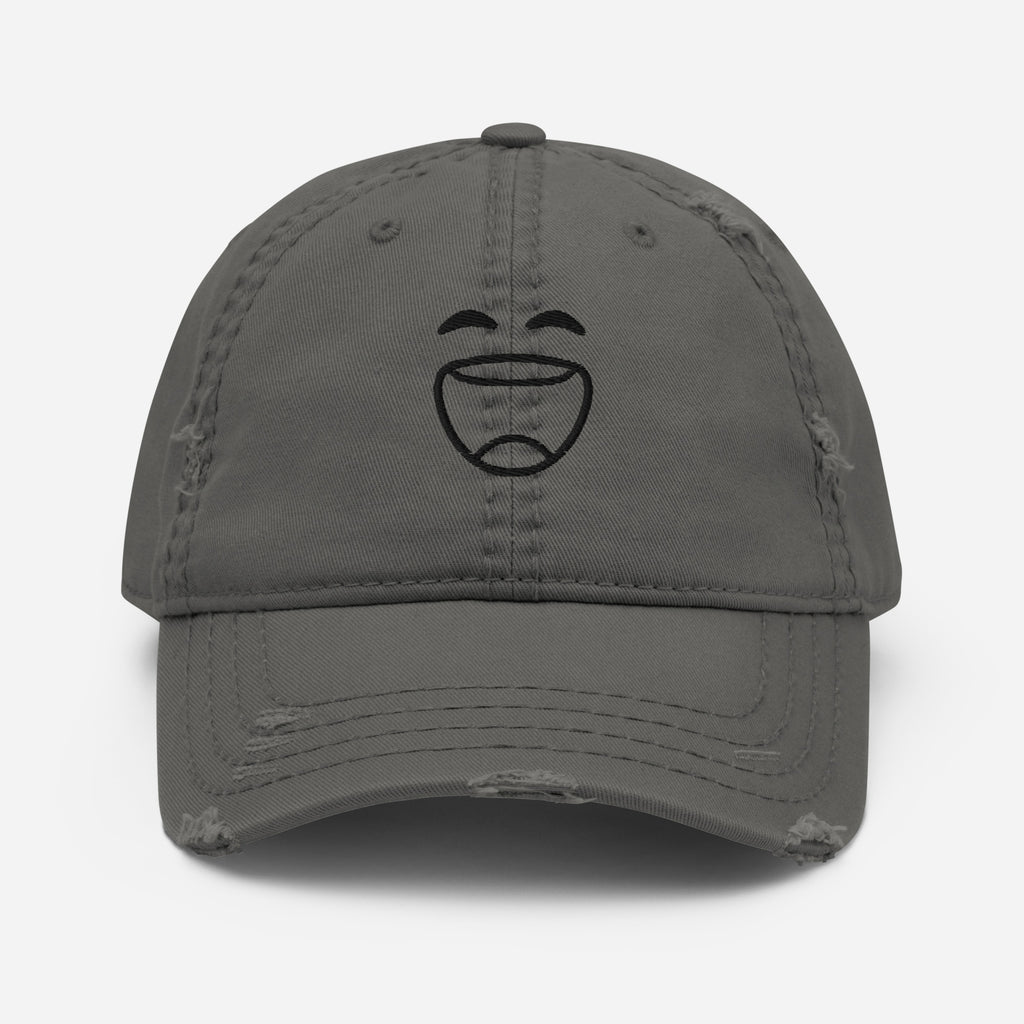 Smiley Cap | Distressed Dad Hat
