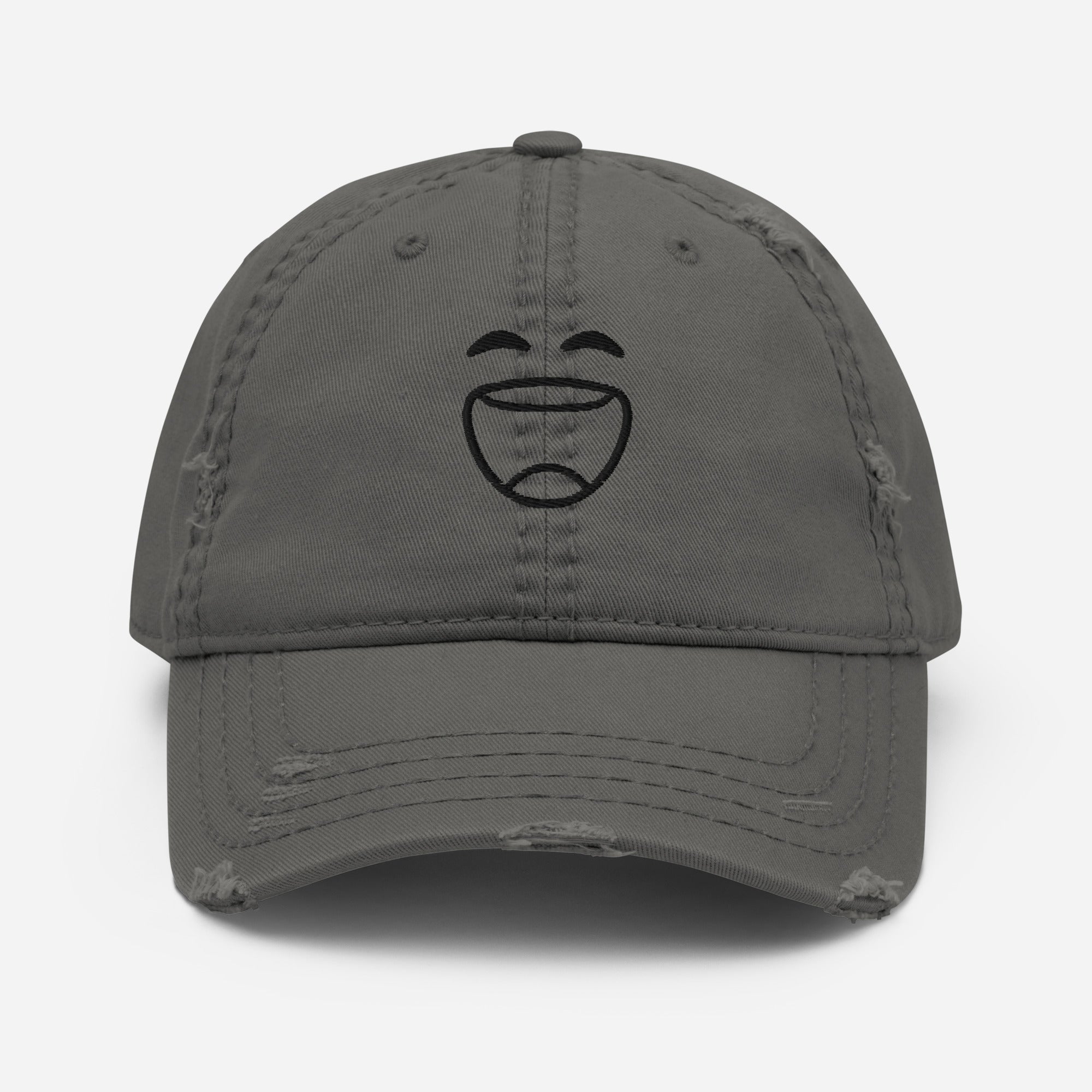 Smiley Cap | Distressed Dad Hat
