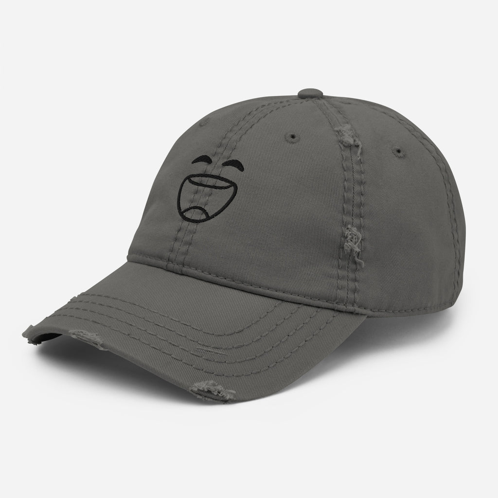Smiley Cap | Distressed Dad Hat