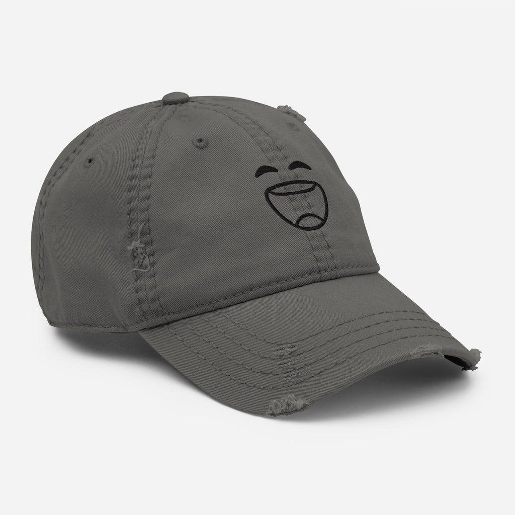 Smiley Cap | Distressed Dad Hat