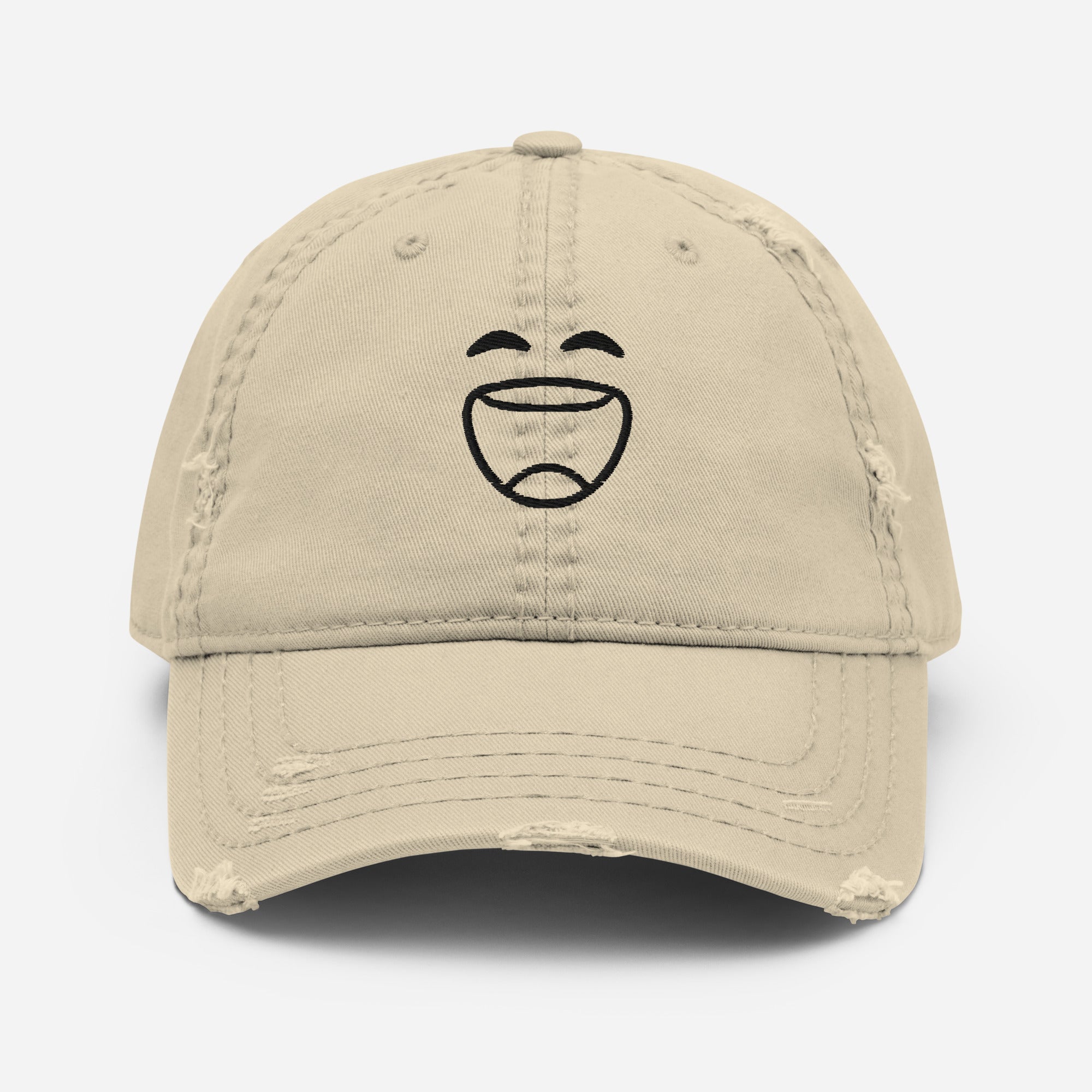 Smiley Cap | Distressed Dad Hat