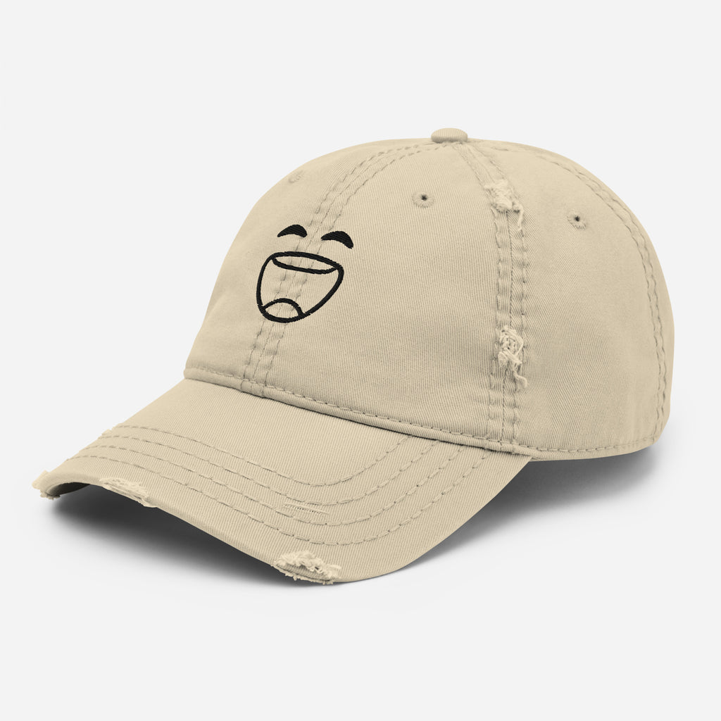 Smiley Cap | Distressed Dad Hat