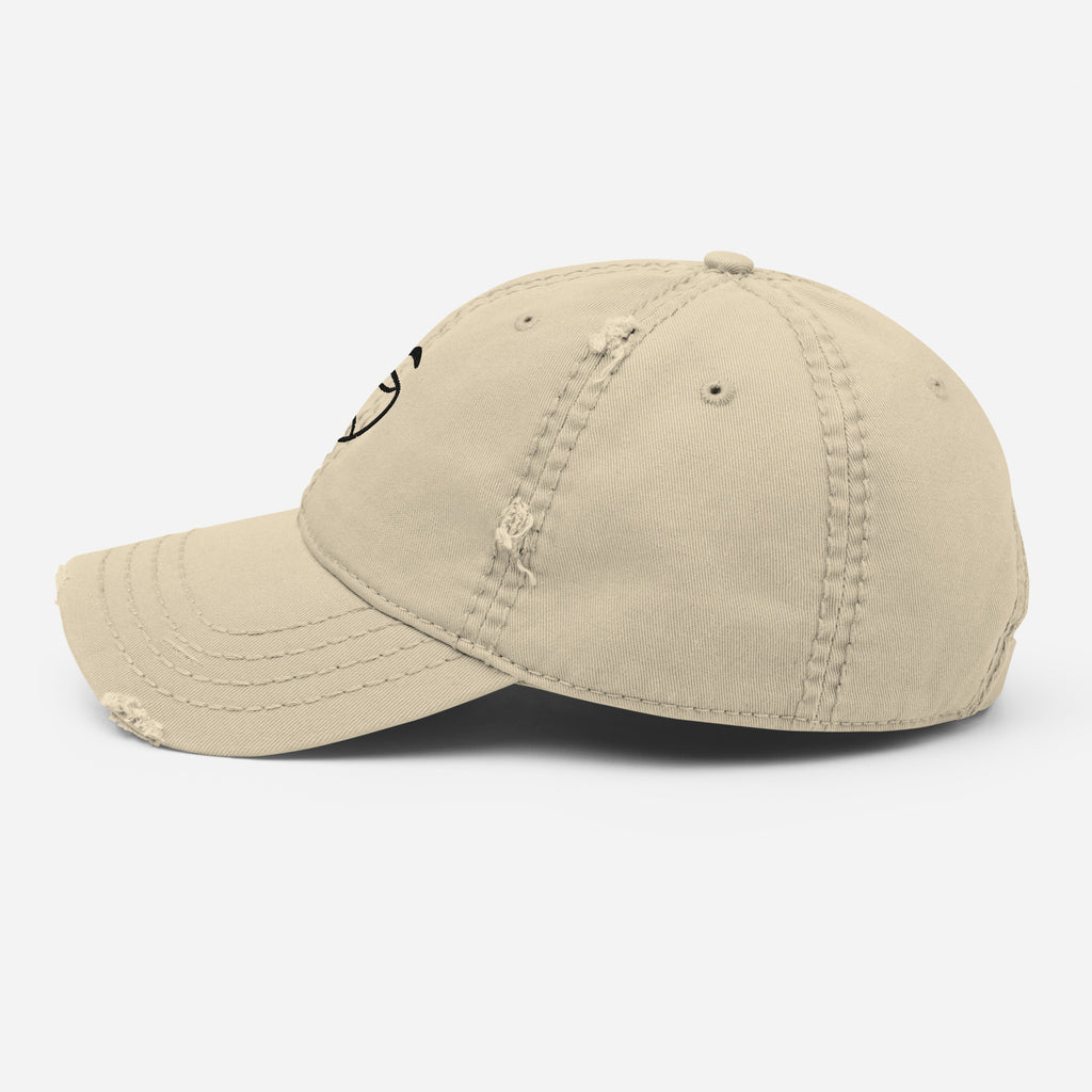 Smiley Cap | Distressed Dad Hat