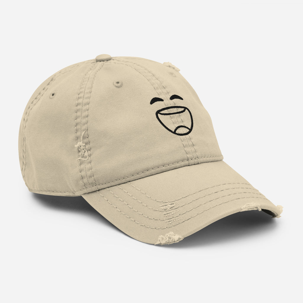 Smiley Cap | Distressed Dad Hat