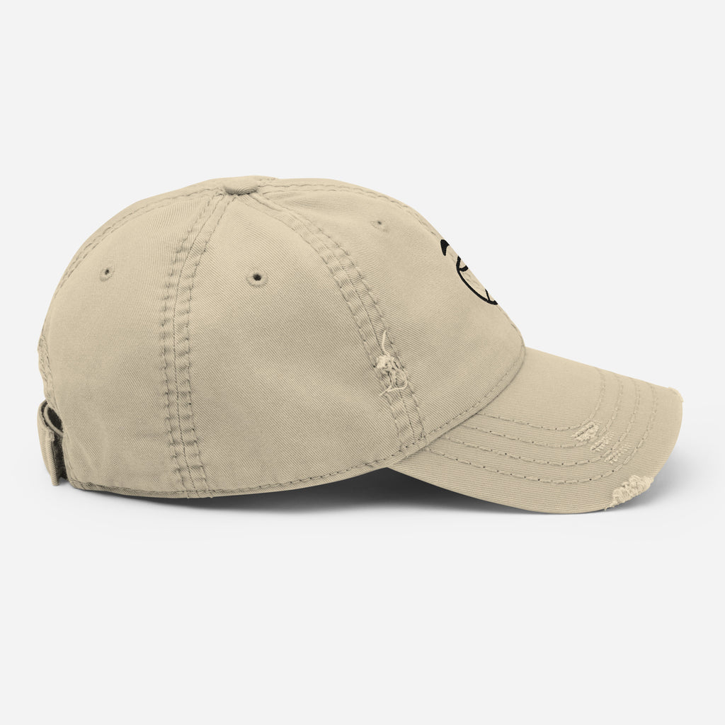 Smiley Cap | Distressed Dad Hat