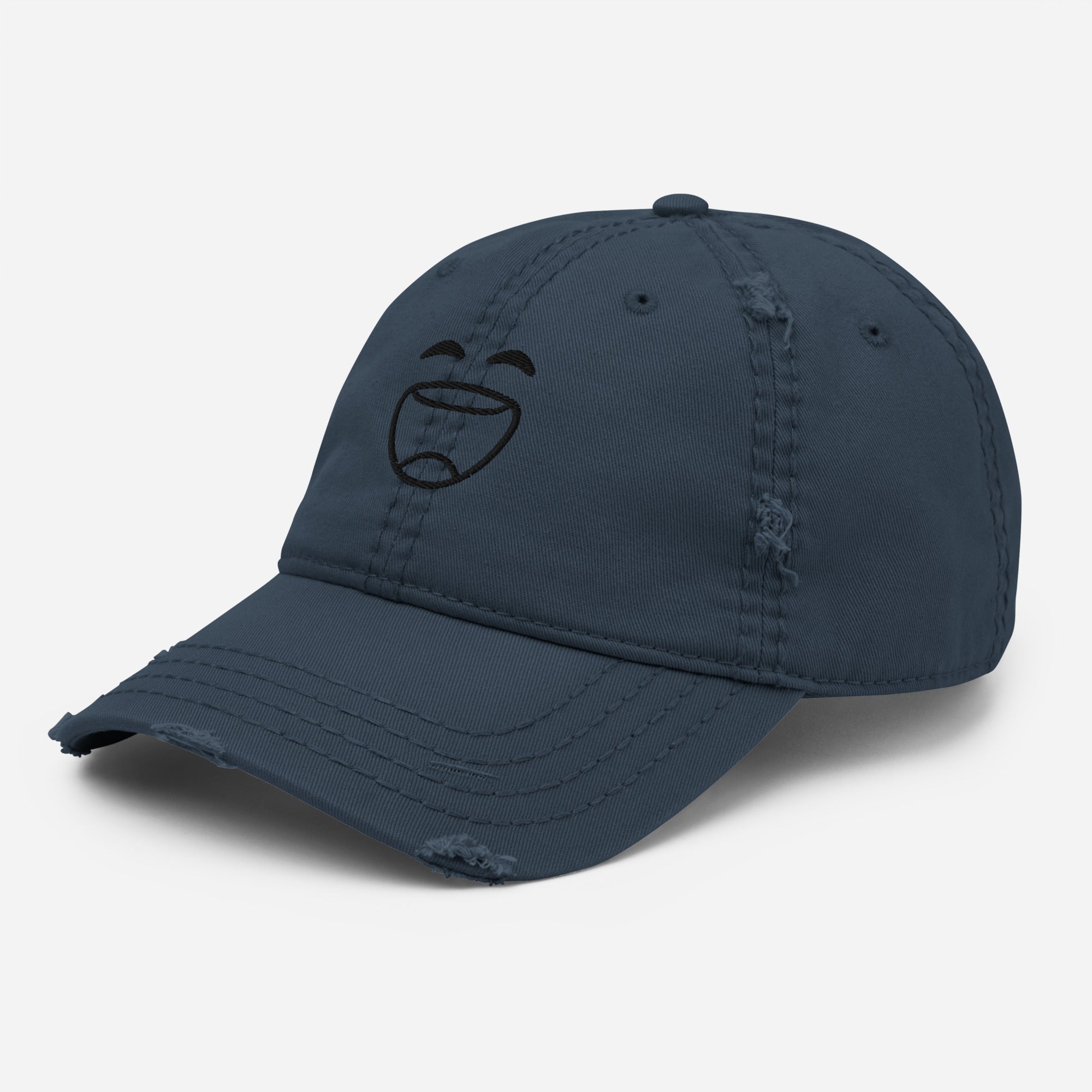Smiley Cap | Distressed Dad Hat