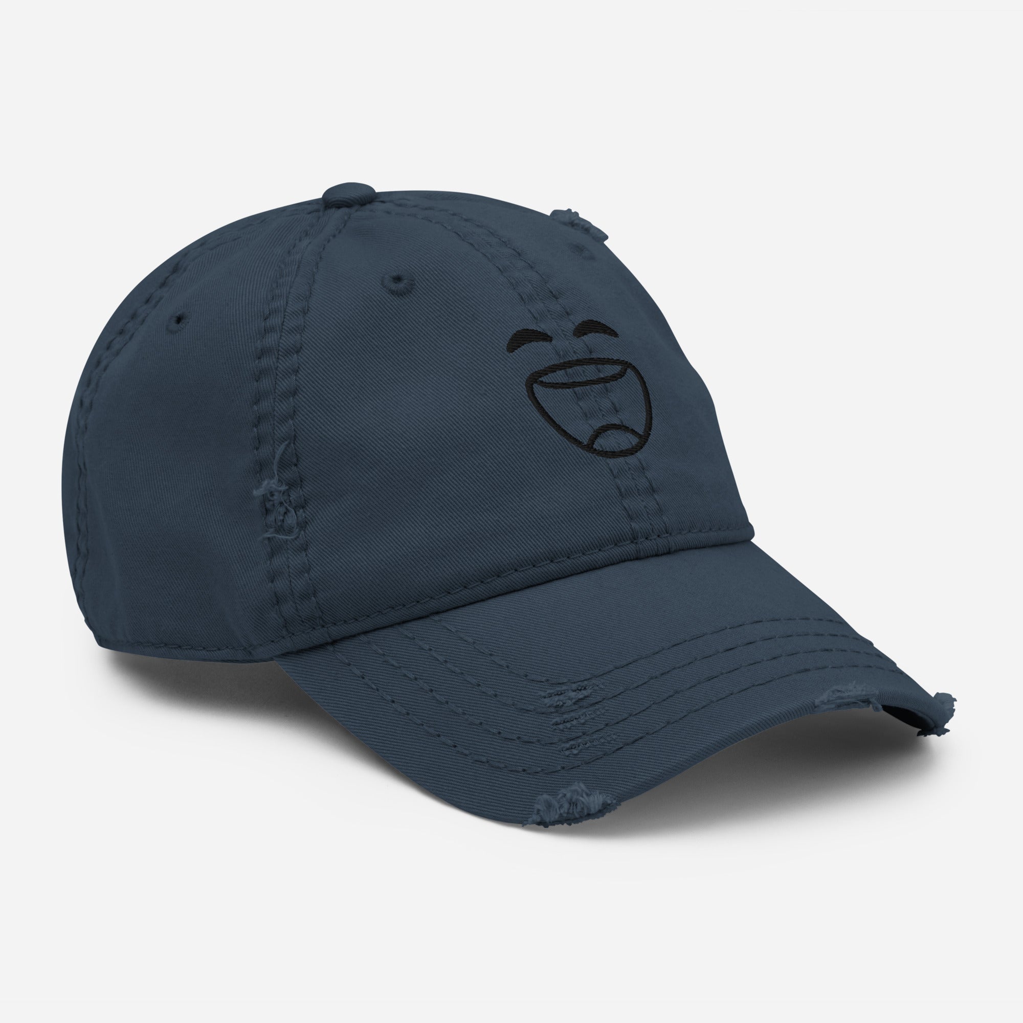 Smiley Cap | Distressed Dad Hat