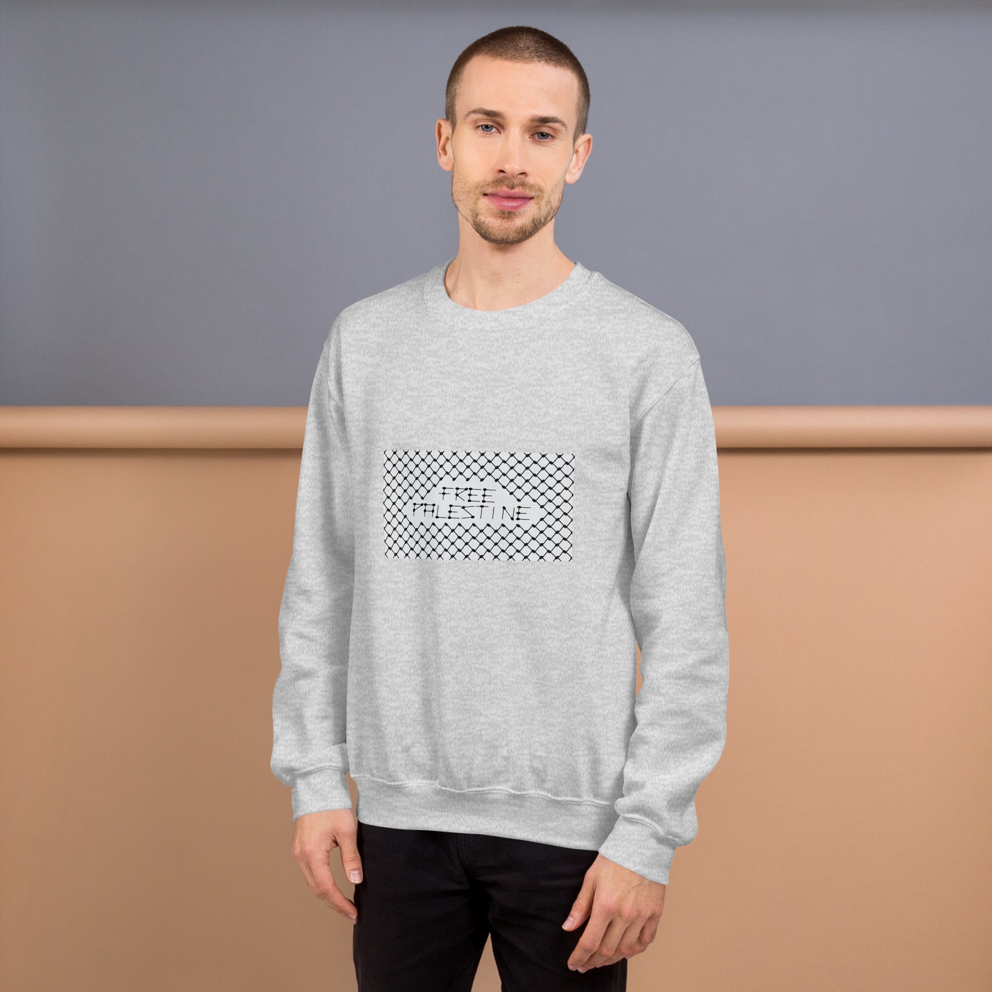 Free Palestine Keffiyeh Unisex Crew Neck Sweatshirt