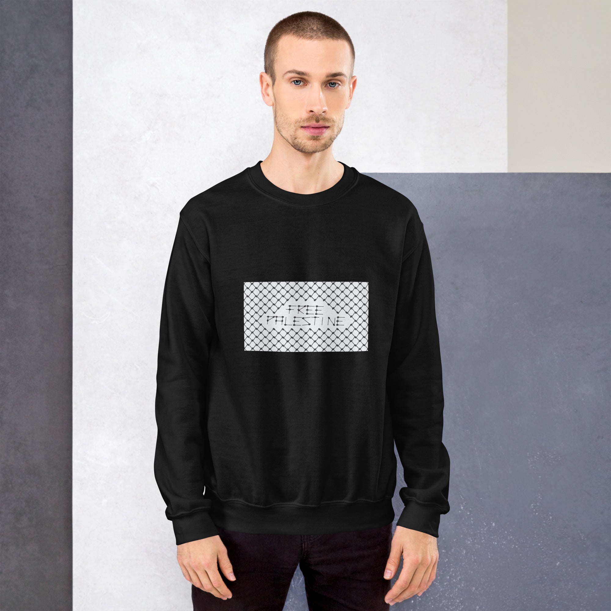Free Palestine Keffiyeh Unisex Crew Neck Sweatshirt