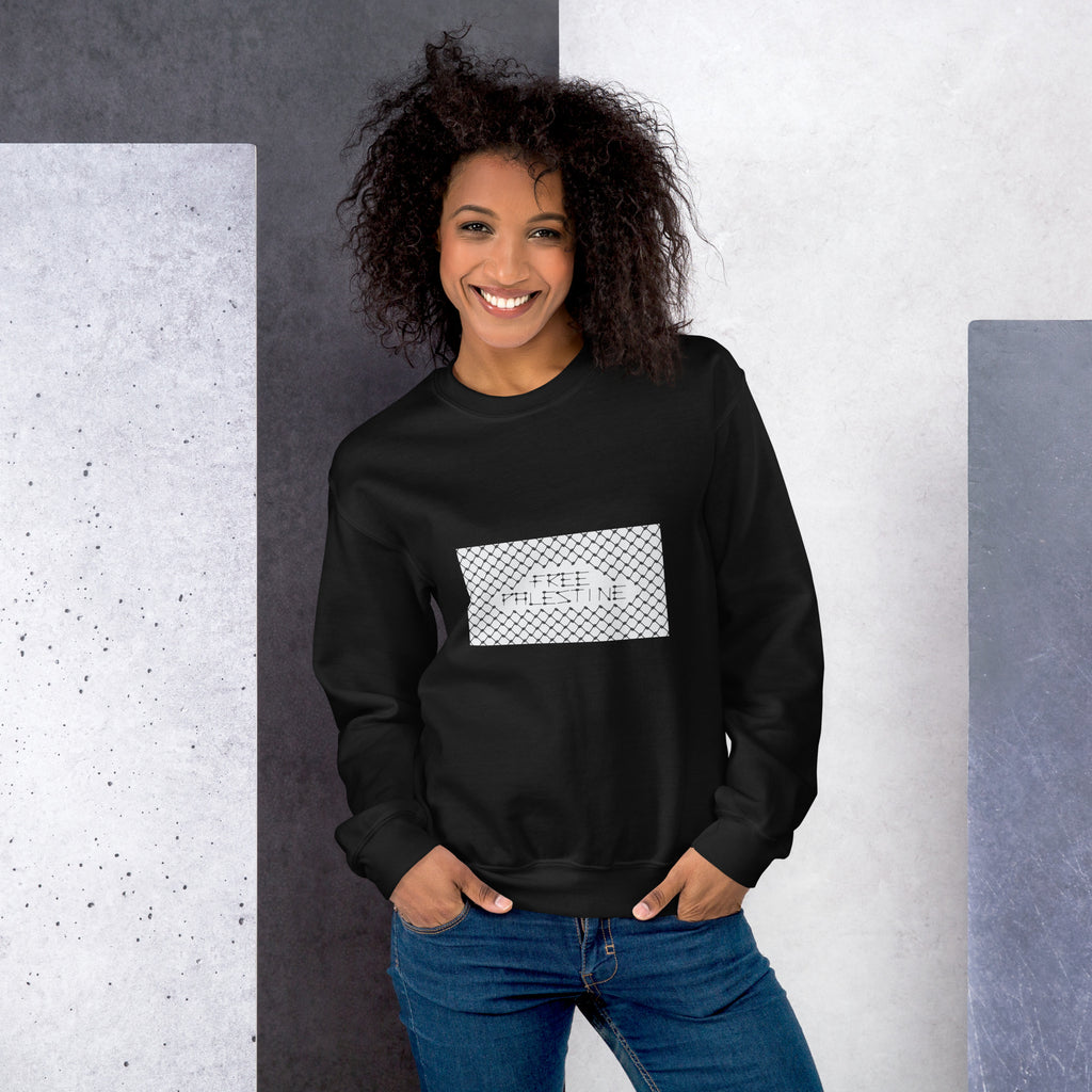 Free Palestine Keffiyeh Unisex Crew Neck Sweatshirt