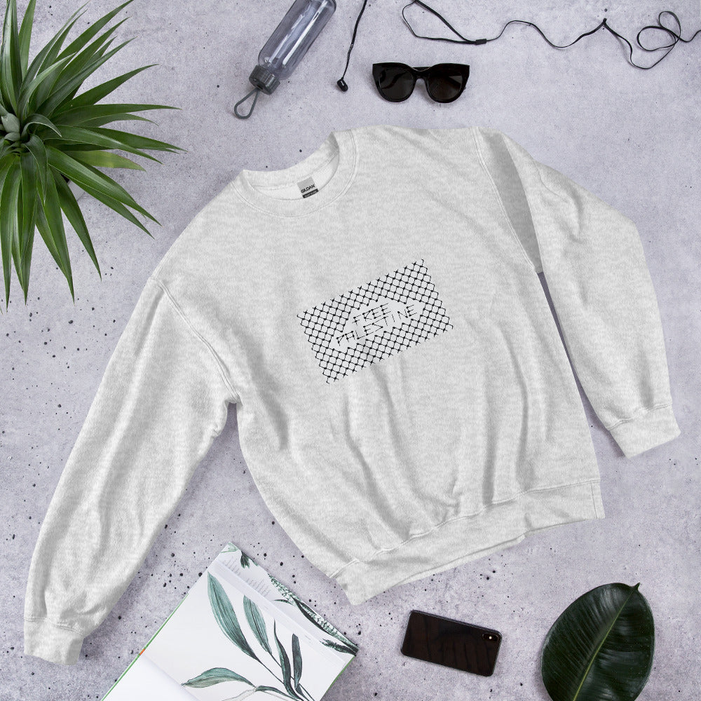 Free Palestine Keffiyeh Unisex Crew Neck Sweatshirt