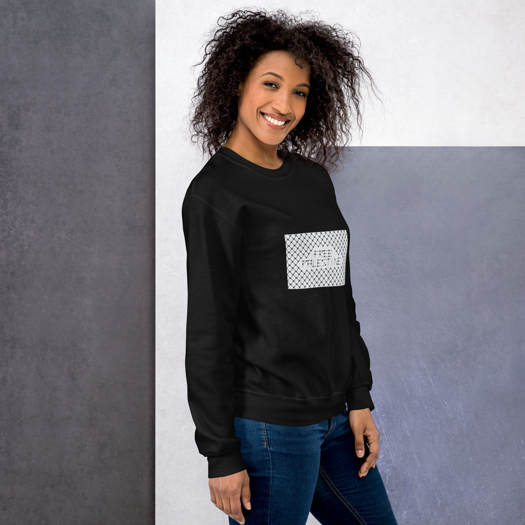 Free Palestine Keffiyeh Unisex Crew Neck Sweatshirt