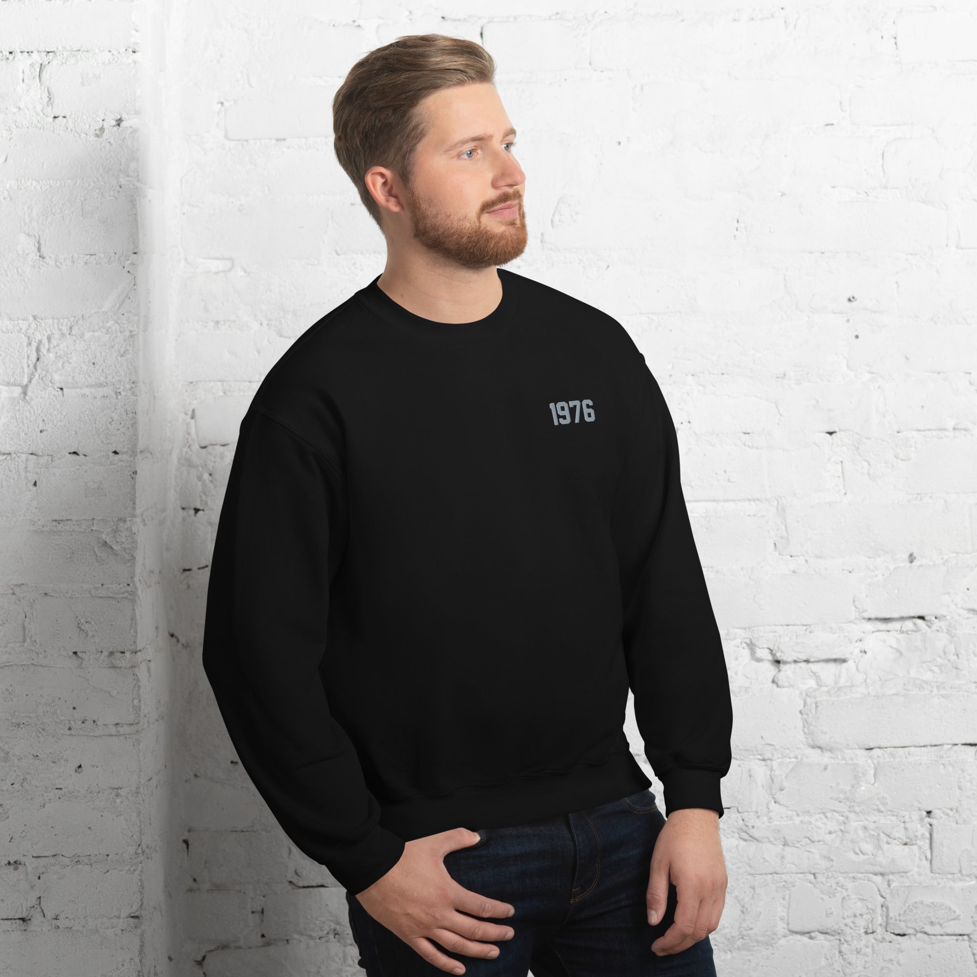 1976 Embroidery Crew Neck Sweatshirt – Beast Clothing