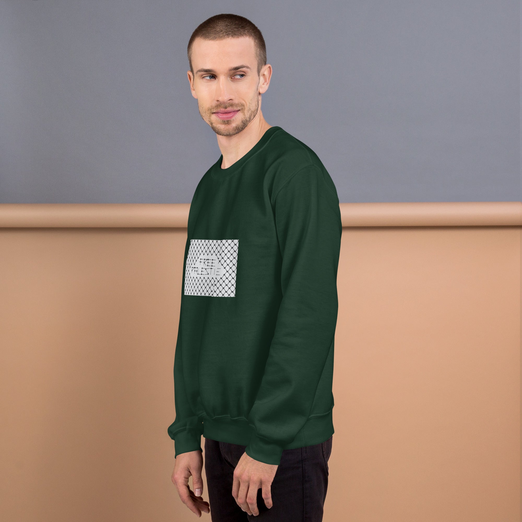 Free Palestine Keffiyeh Unisex Crew Neck Sweatshirt