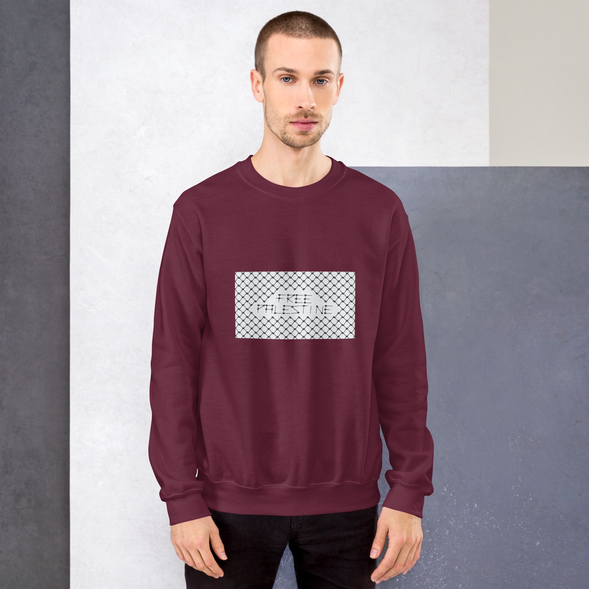 Free Palestine Keffiyeh Unisex Crew Neck Sweatshirt