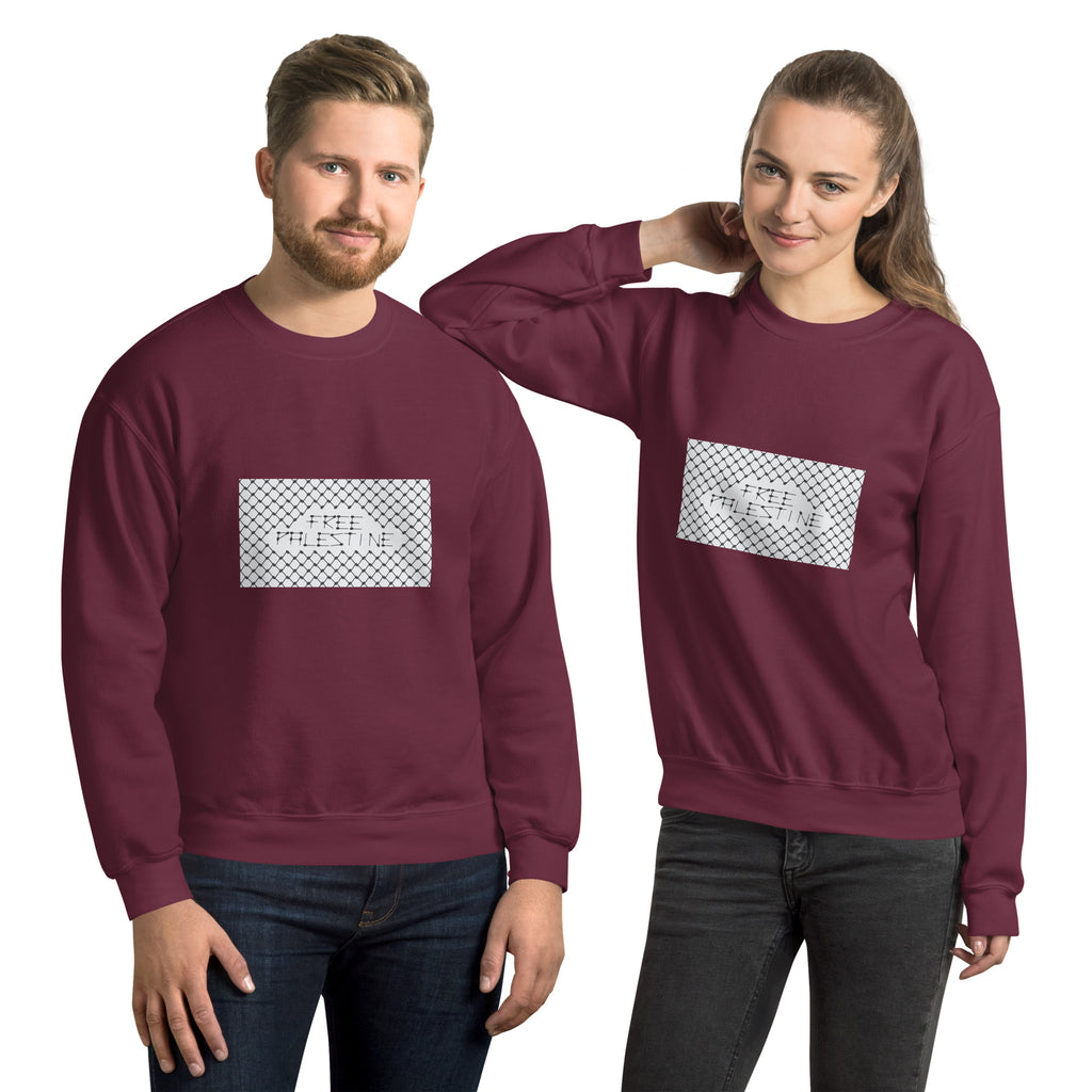 Free Palestine Keffiyeh Unisex Crew Neck Sweatshirt