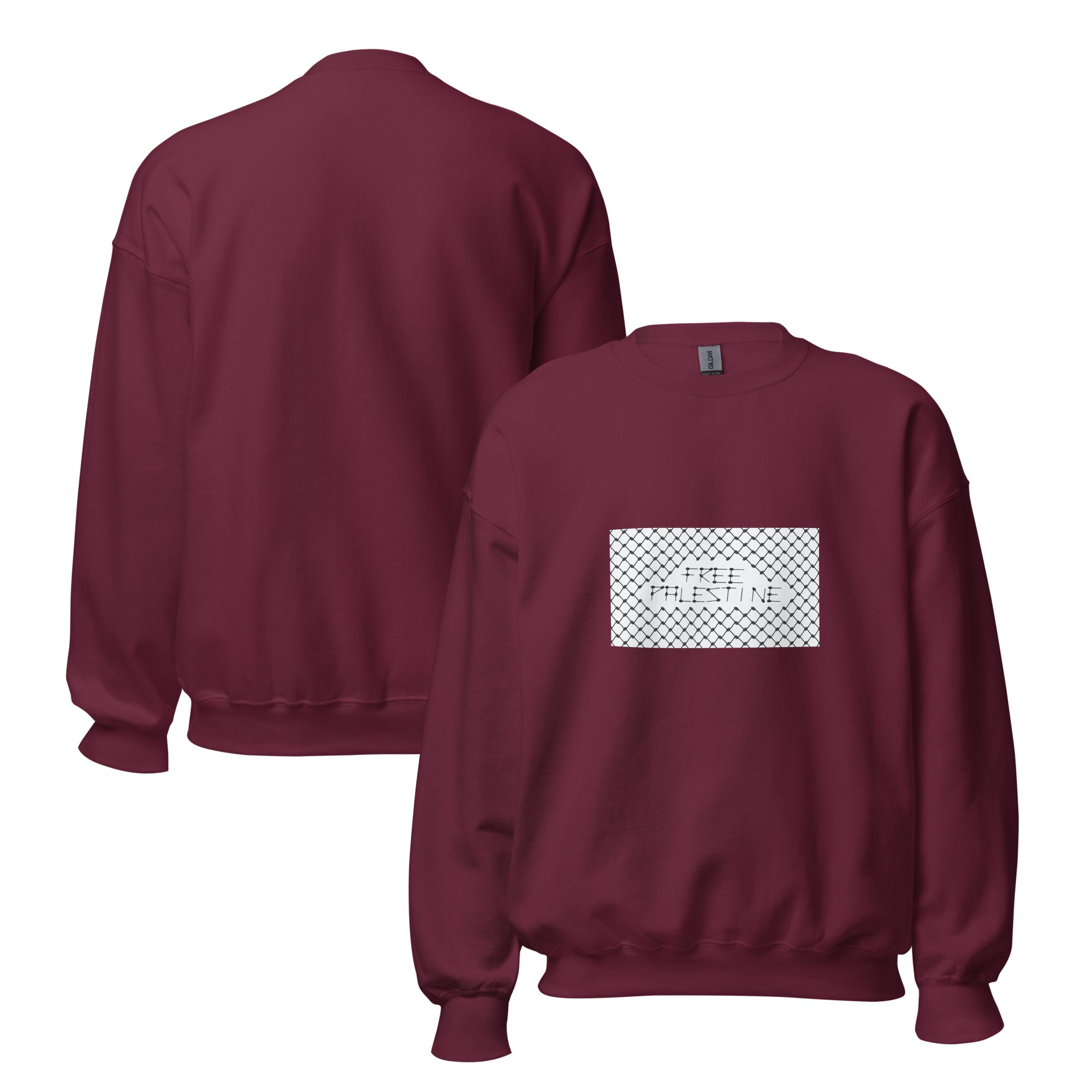 Free Palestine Keffiyeh Unisex Crew Neck Sweatshirt