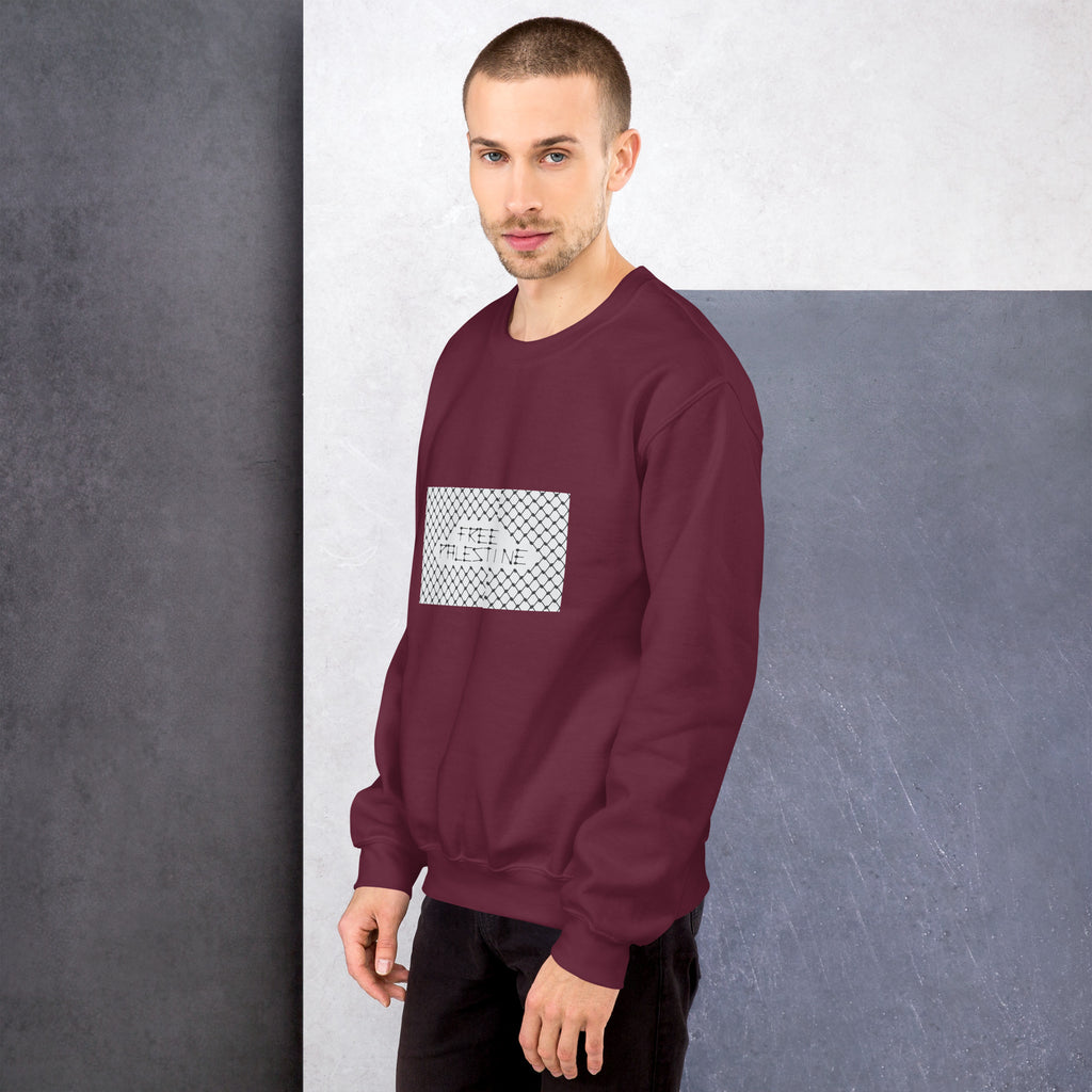 Free Palestine Keffiyeh Unisex Crew Neck Sweatshirt