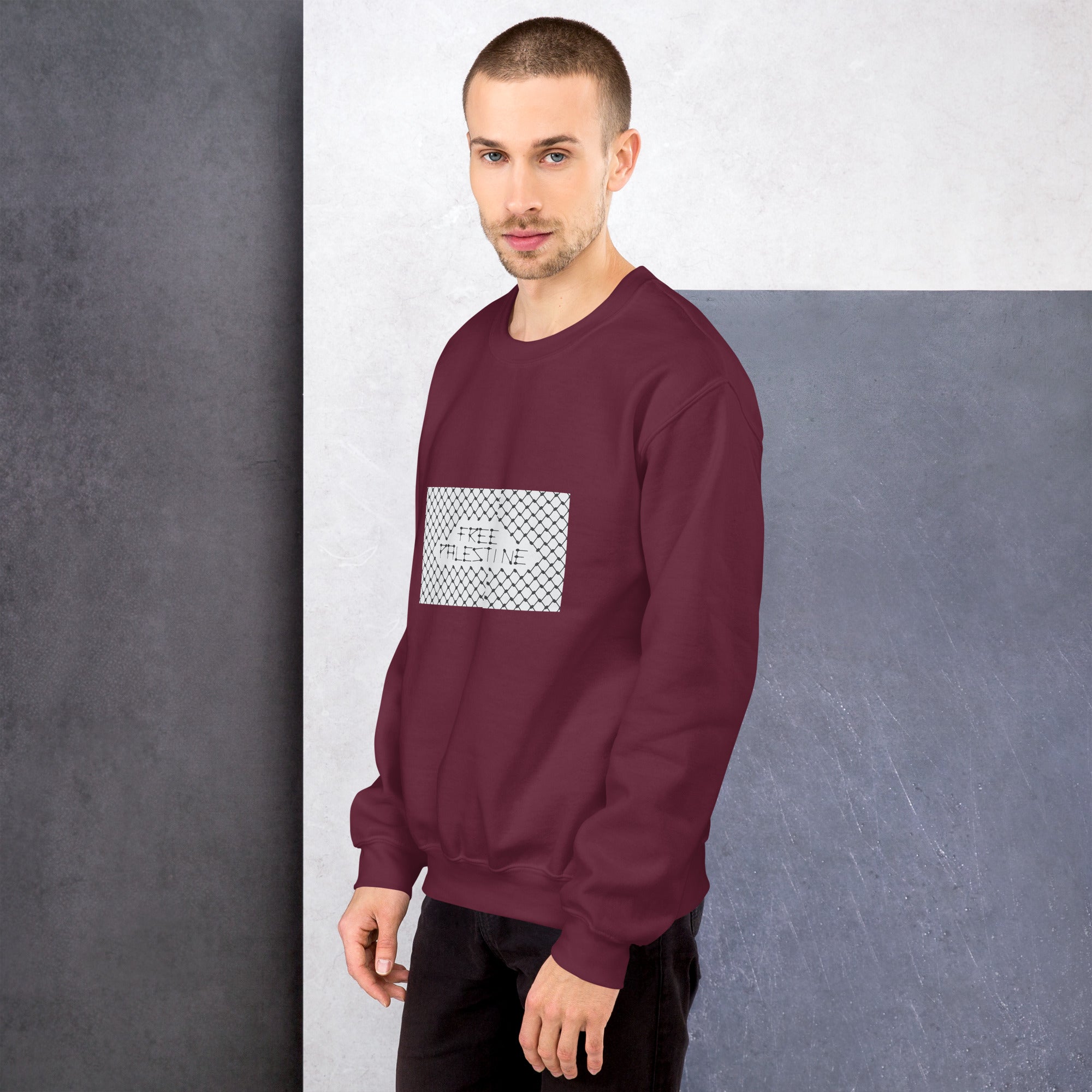 Free Palestine Keffiyeh Unisex Crew Neck Sweatshirt