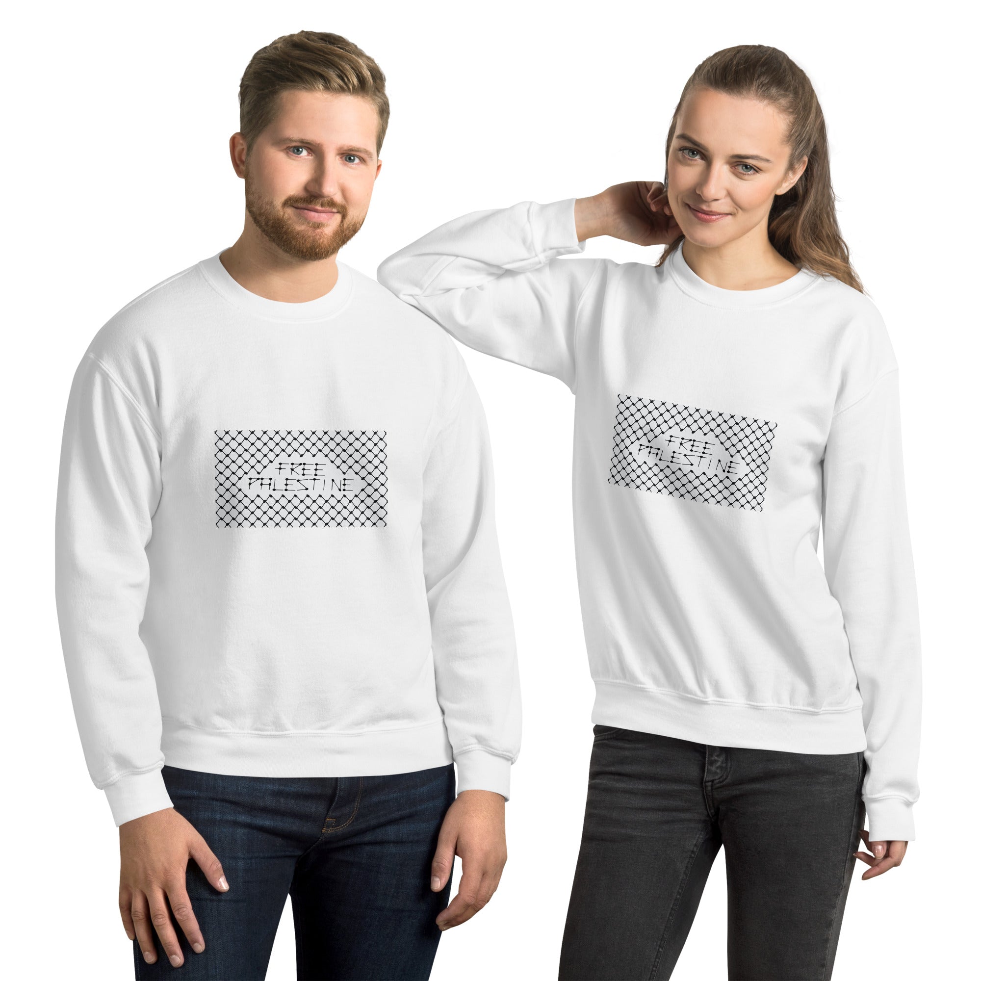 Free Palestine Keffiyeh Unisex Crew Neck Sweatshirt