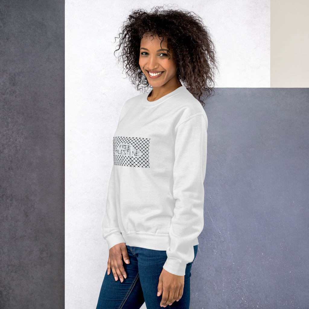 Free Palestine Keffiyeh Unisex Crew Neck Sweatshirt