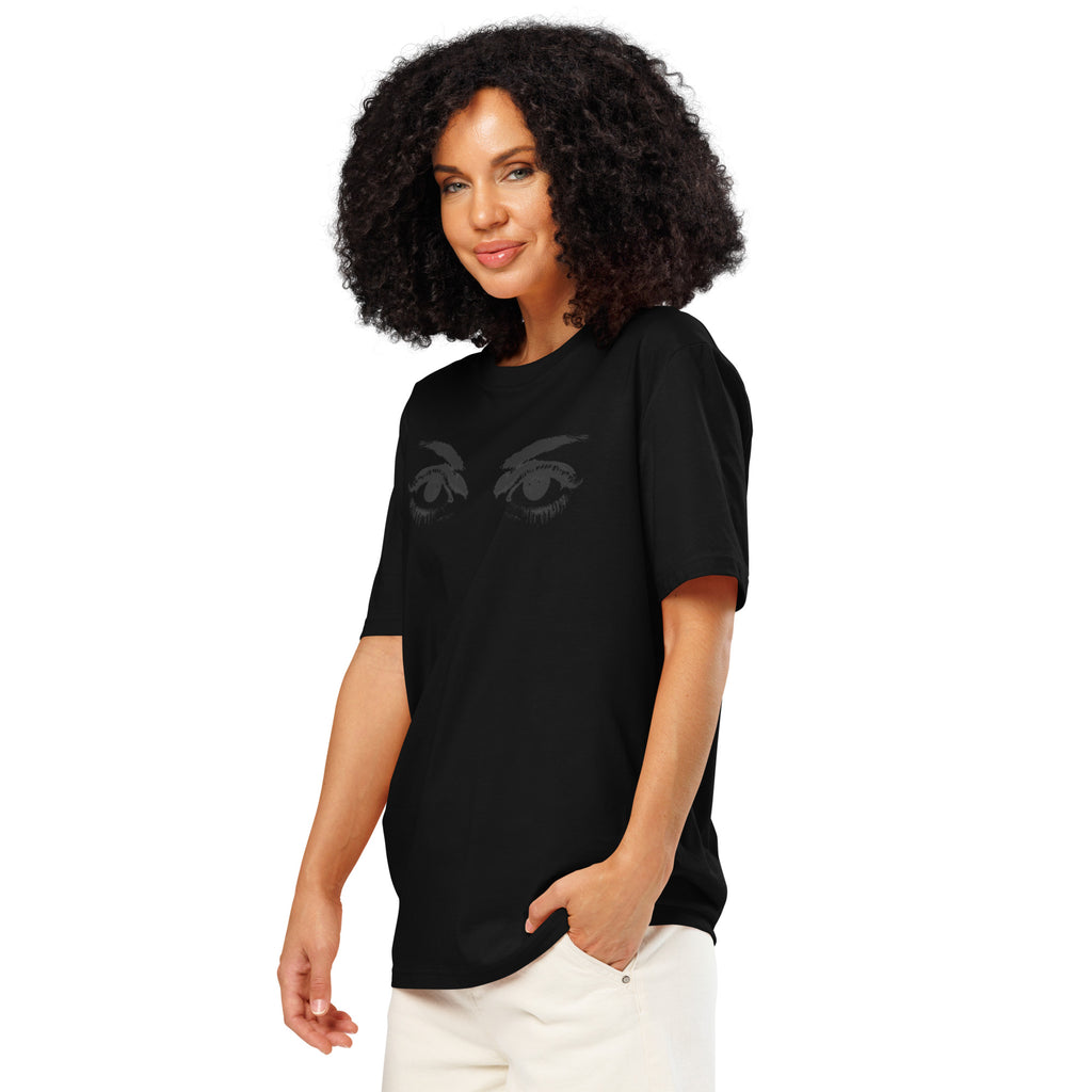 Eyes organic ribbed neck t-shirt