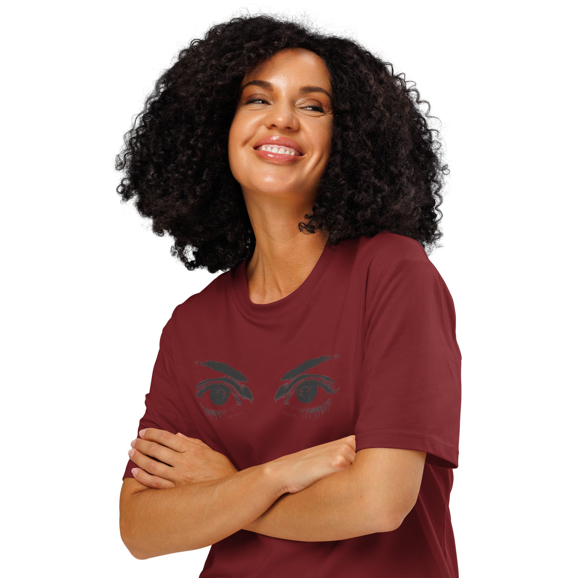 Eyes organic ribbed neck t-shirt