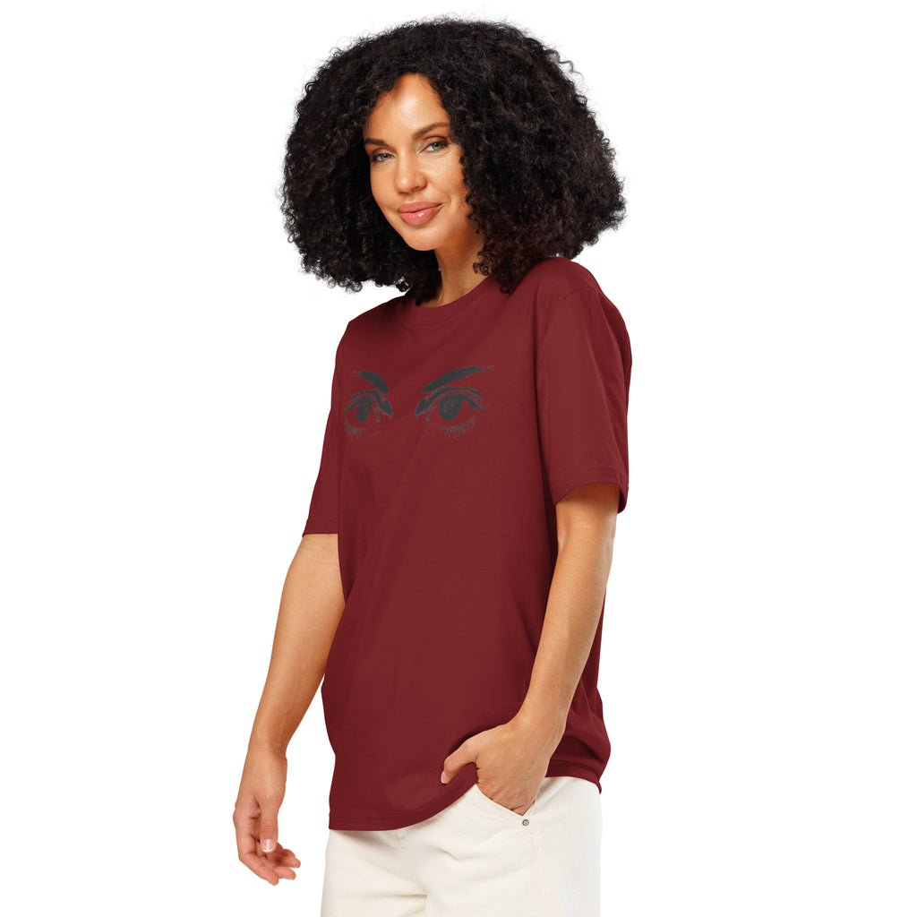 Eyes organic ribbed neck t-shirt