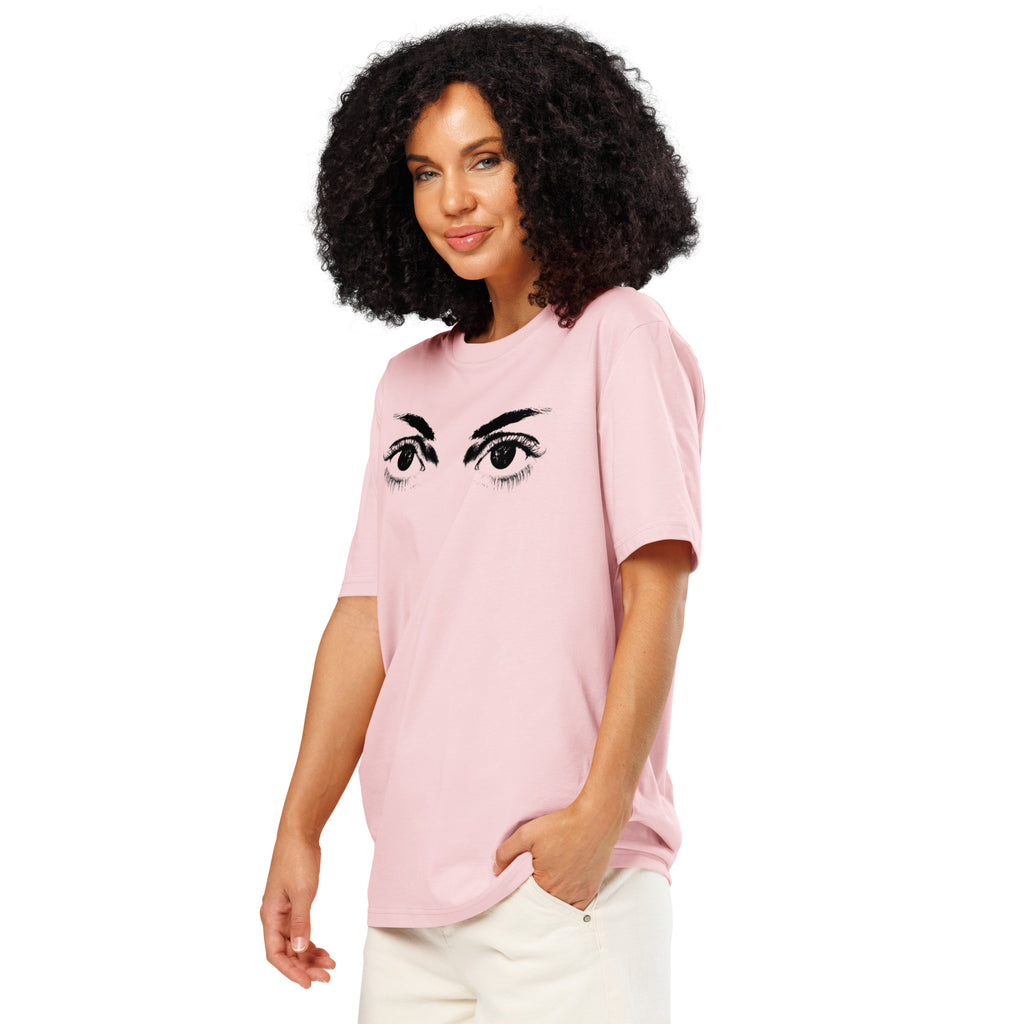 Eyes organic ribbed neck t-shirt