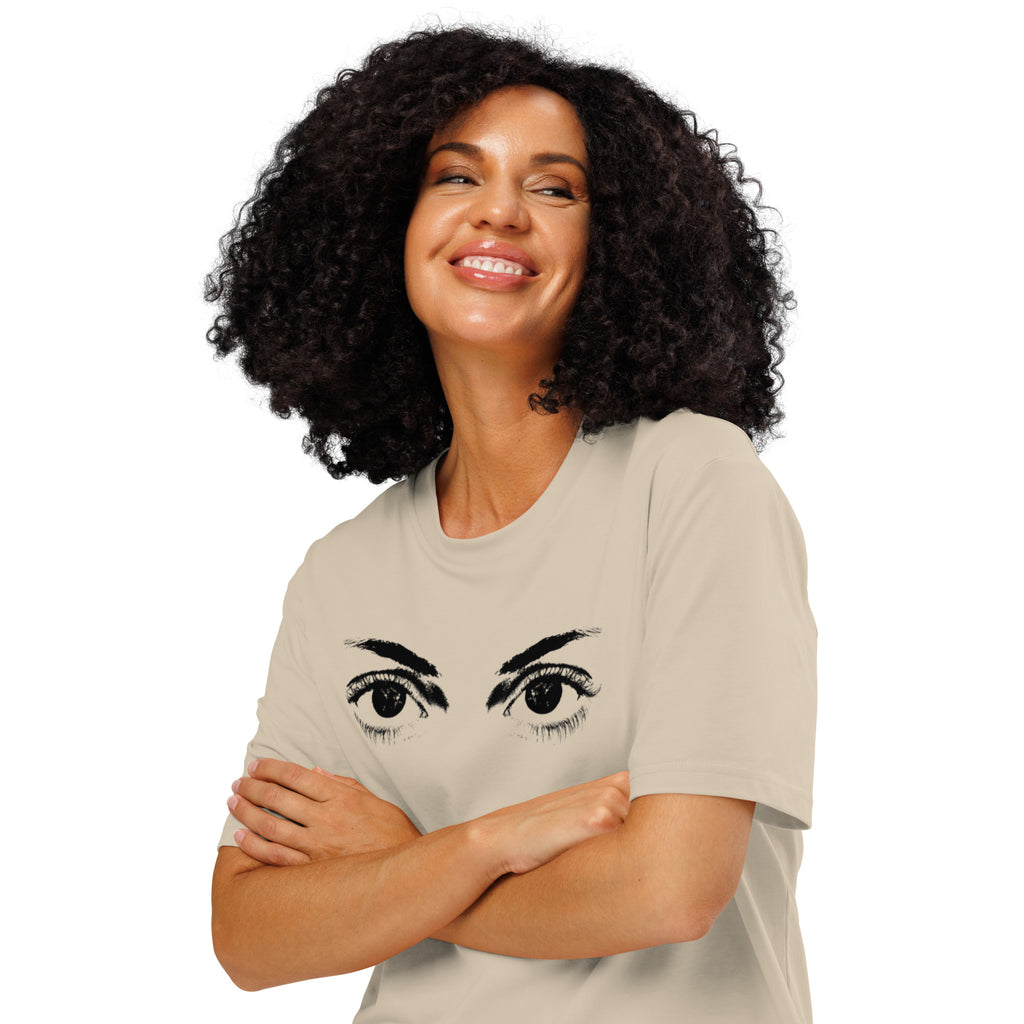 Eyes organic ribbed neck t-shirt