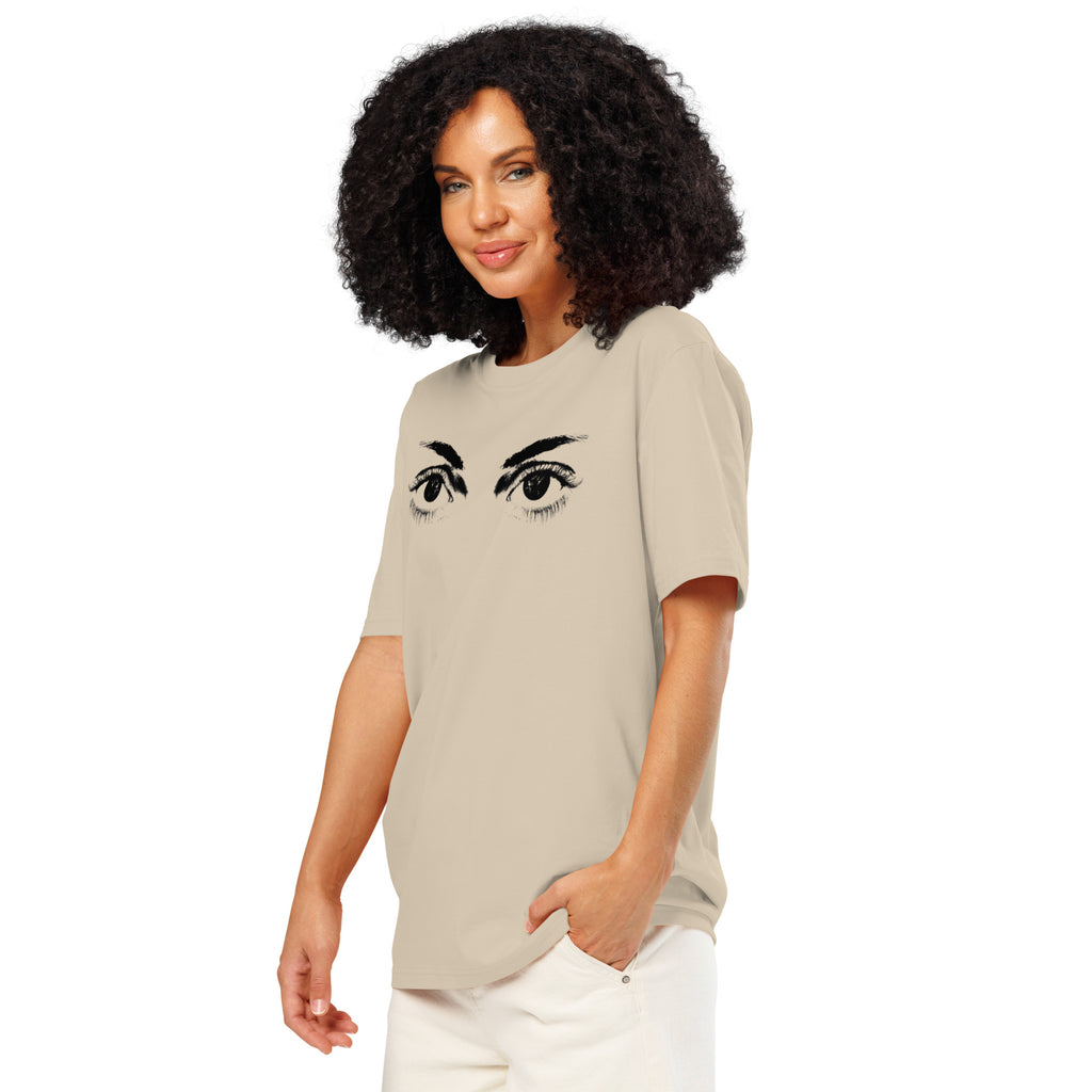 Eyes organic ribbed neck t-shirt