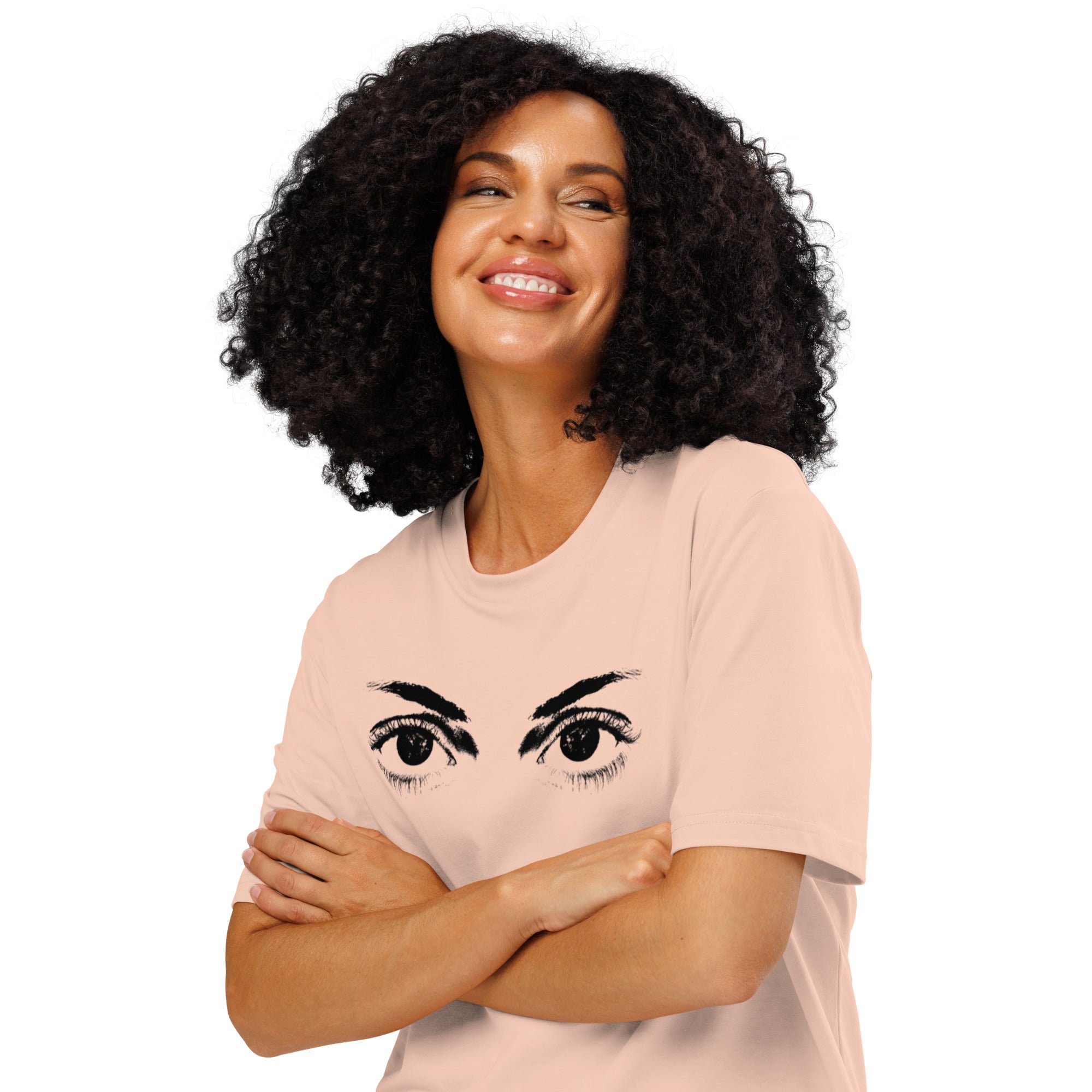 Eyes organic ribbed neck t-shirt