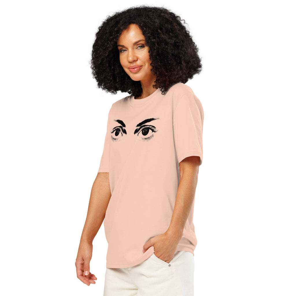 Eyes organic ribbed neck t-shirt