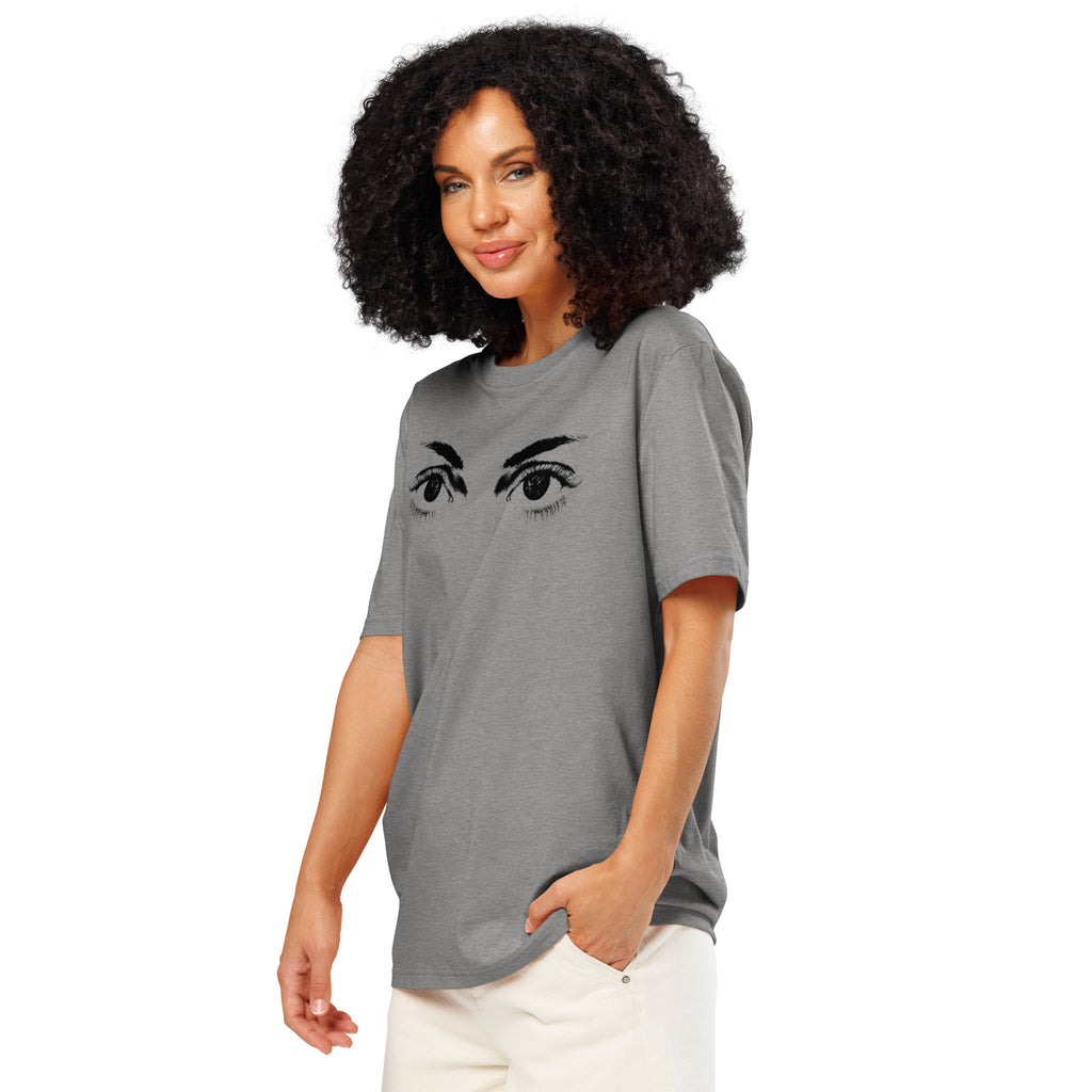 Eyes organic ribbed neck t-shirt