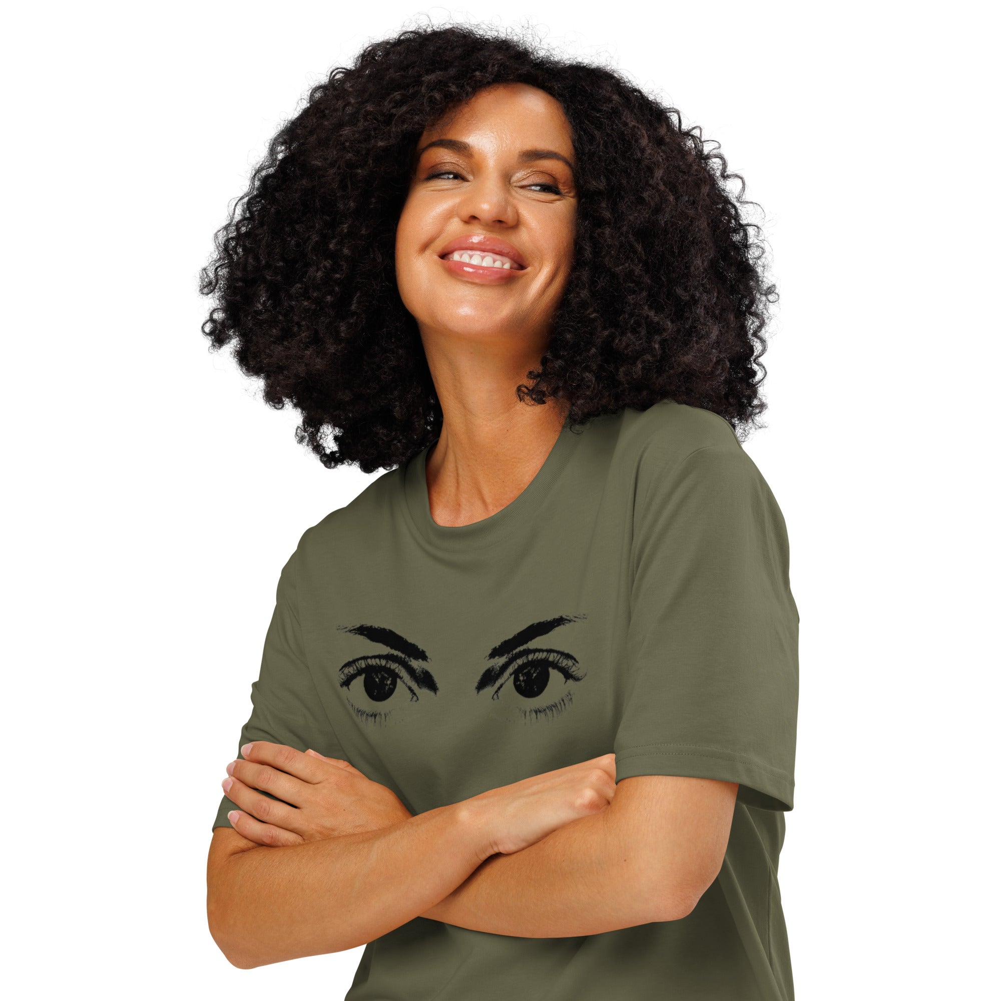 Eyes organic ribbed neck t-shirt