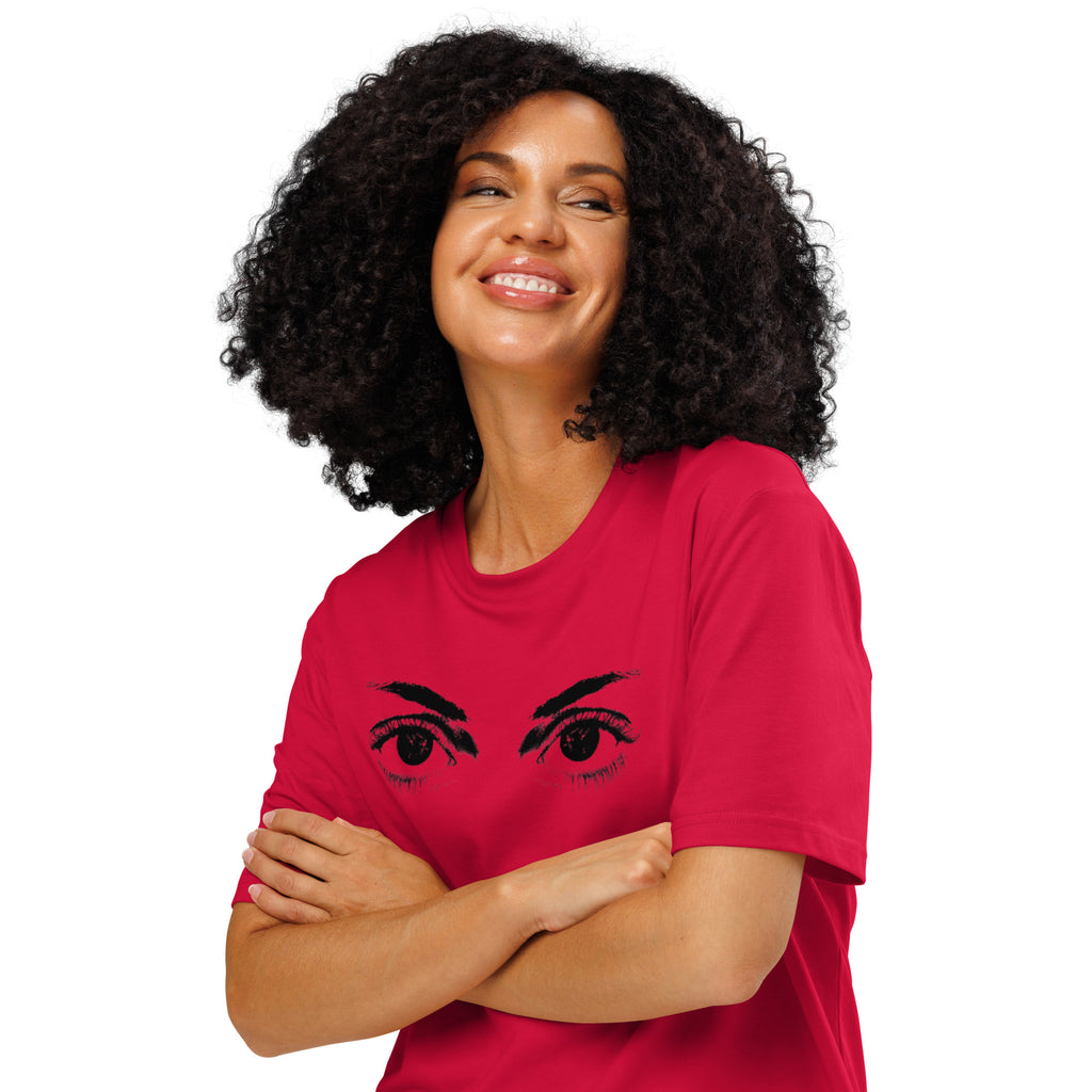 Eyes organic ribbed neck t-shirt