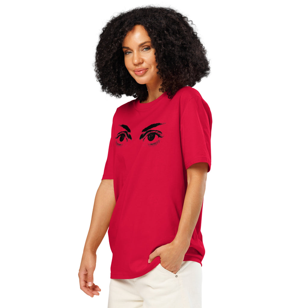 Eyes organic ribbed neck t-shirt