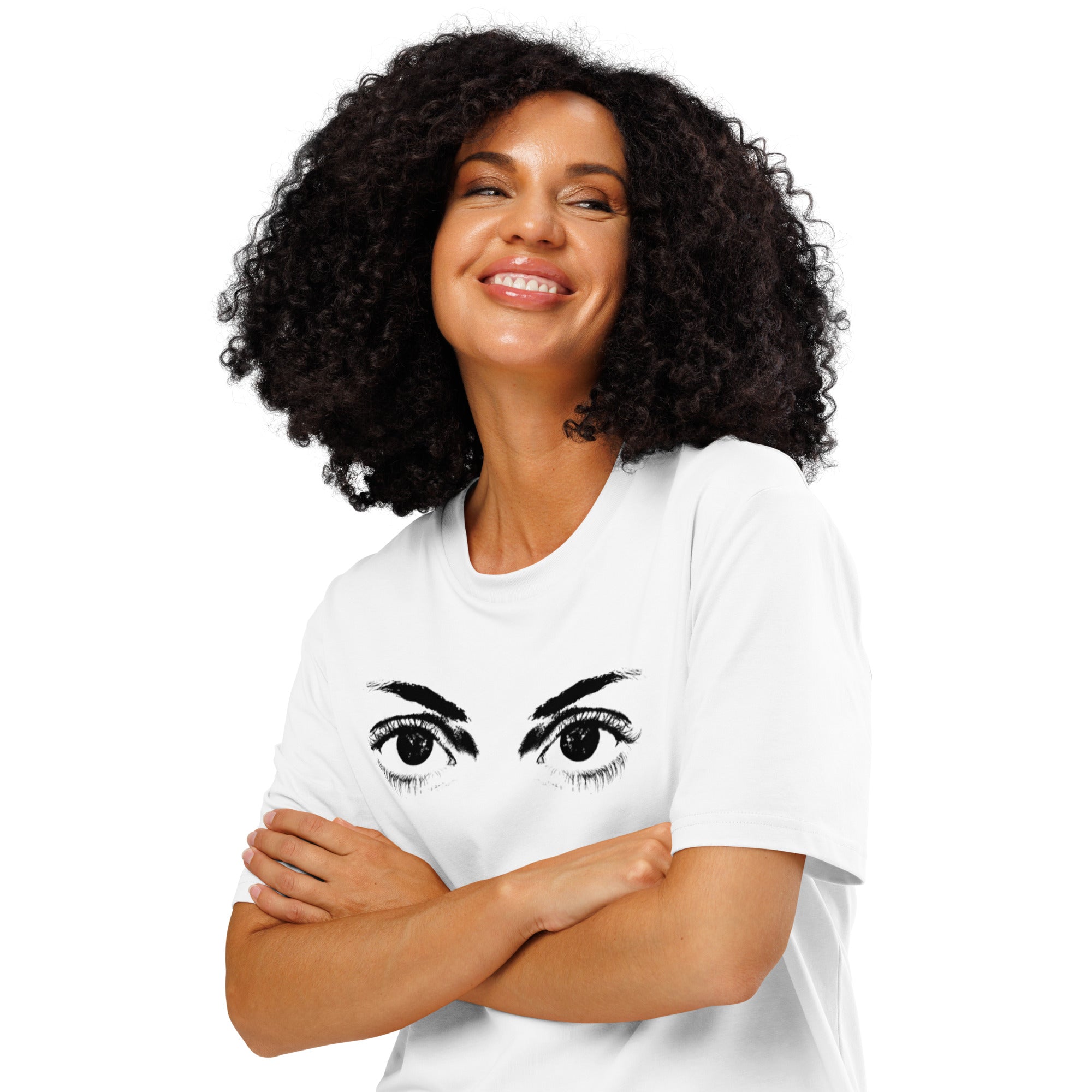 Eyes organic ribbed neck t-shirt