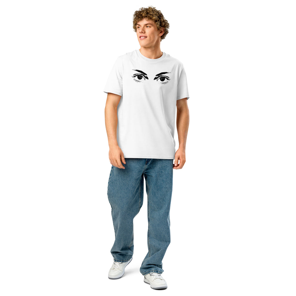 Eyes organic ribbed neck t-shirt