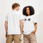 Eyes organic ribbed neck t-shirt